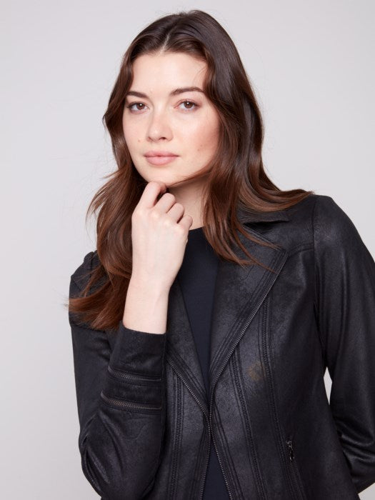 CHARLI B VINTAGE FAUX LEATHER JACKET