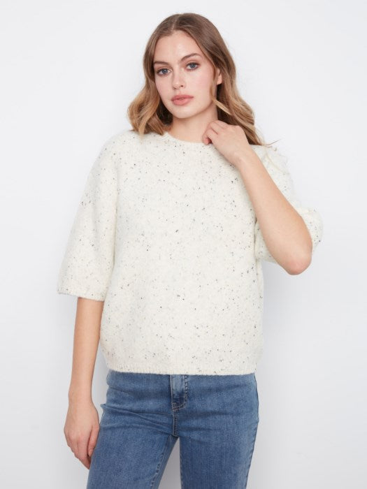 CHARLI B ELBOW SLEEVE SWEATER