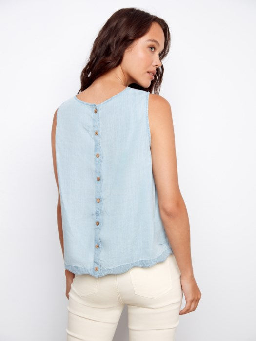 CHARLI B SCALLOP HEM TENCEL TANK