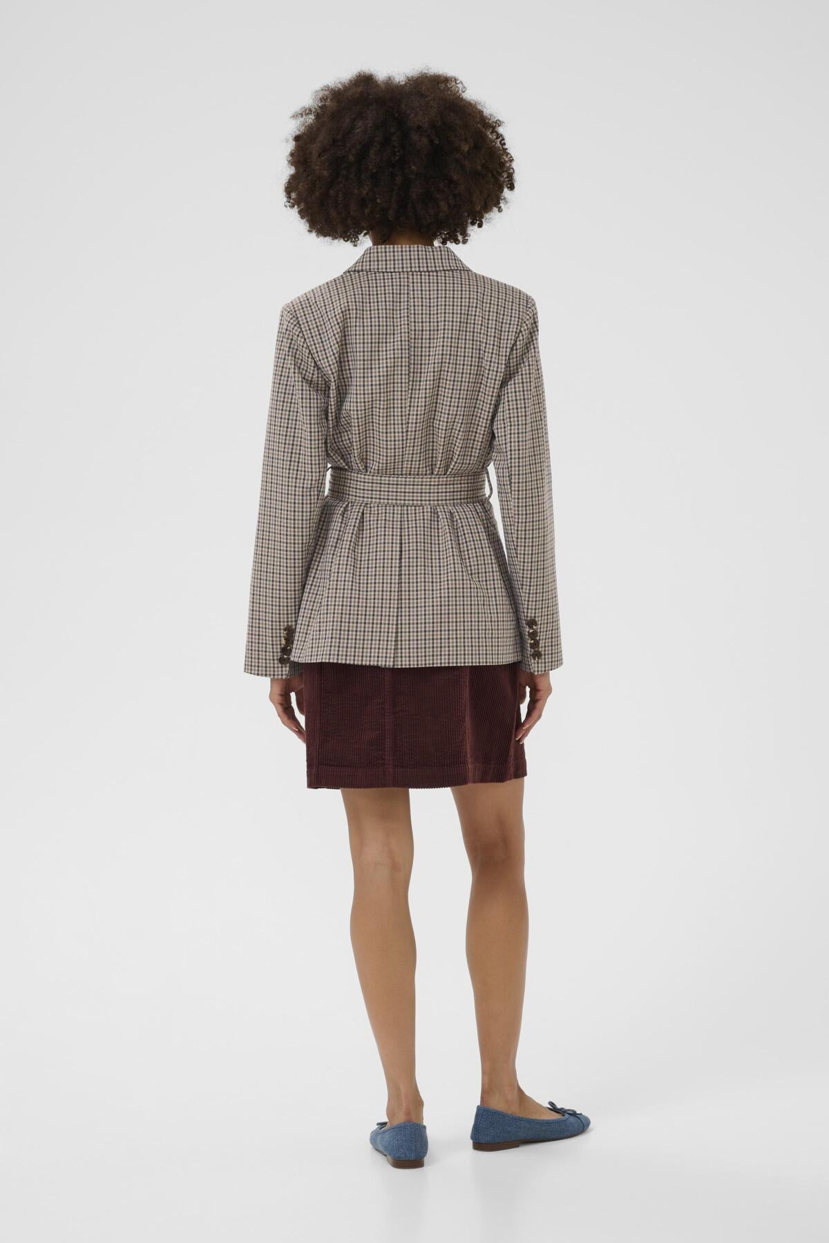 CULTURE CHECKA BELT BLAZER