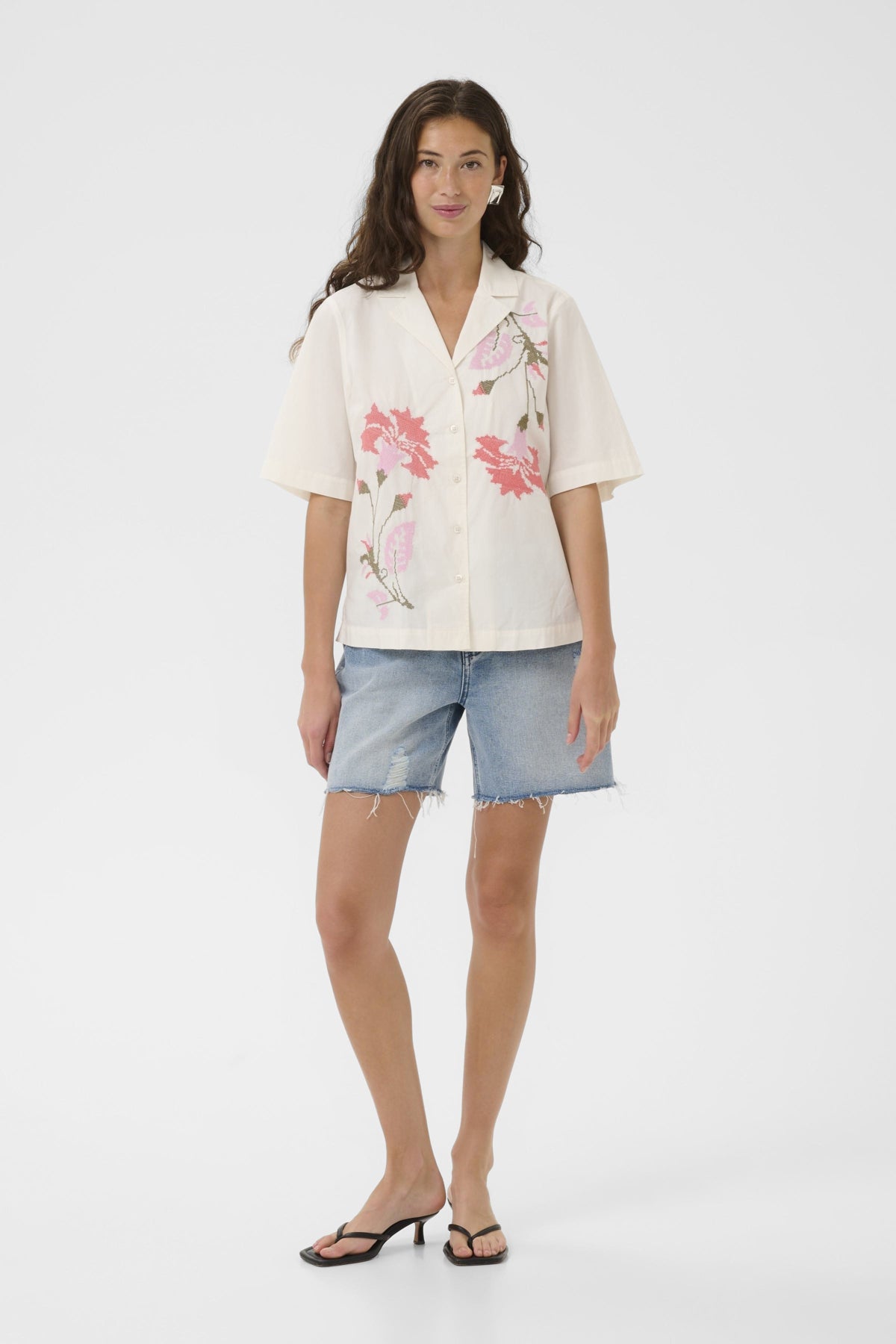 CULTURE CUALVILD OLENA SHORT SLEEVE COTTON TOP