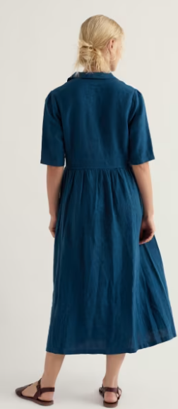 SEASALT CORNWALL FEN VIOLET LINEN MIDI DRESS