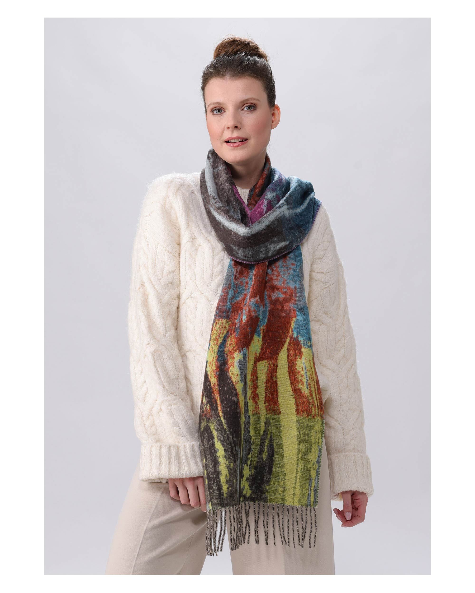 FRAAS CASHMINK RAINBOW BRUSHES SCARF