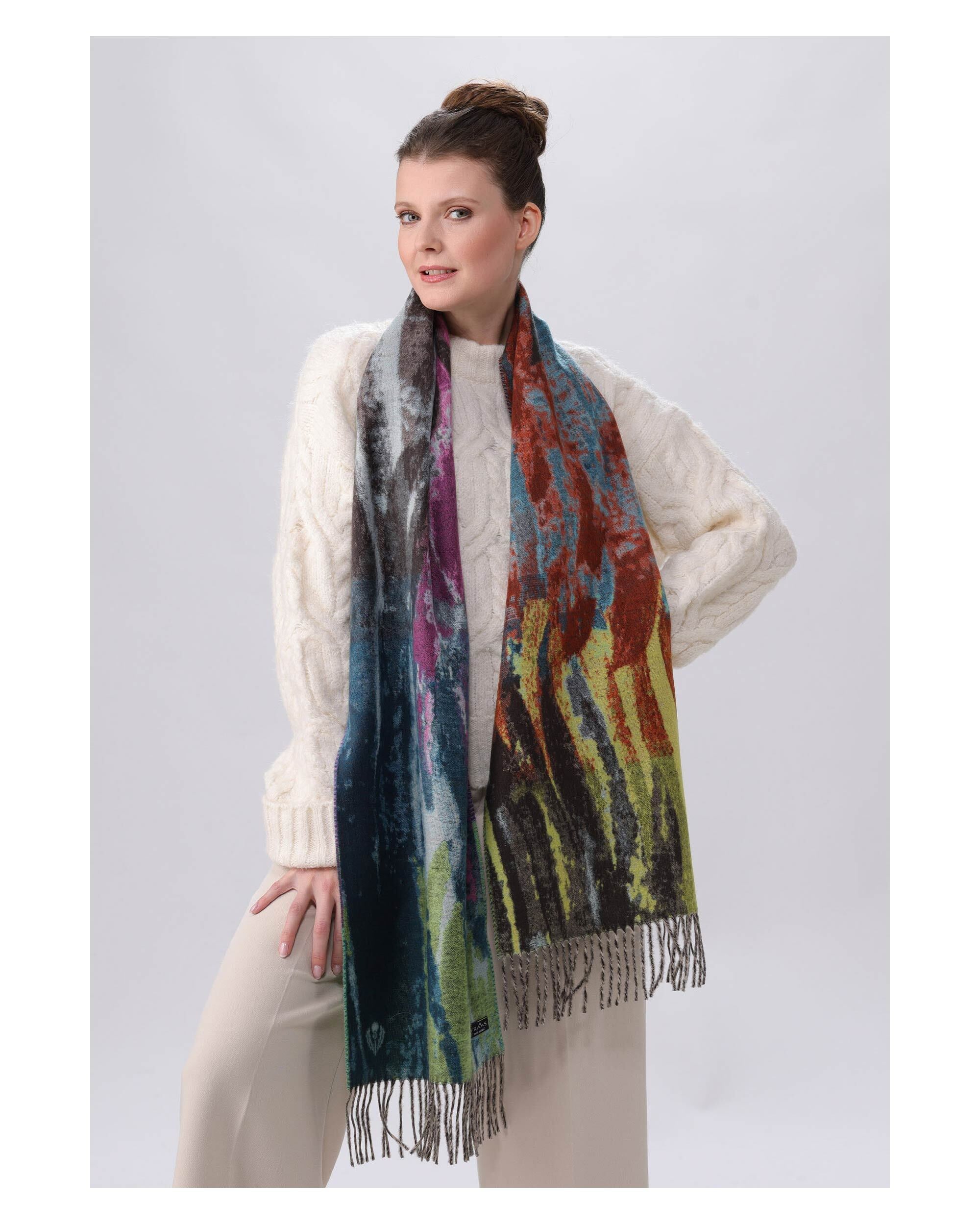 FRAAS CASHMINK RAINBOW BRUSHES SCARF