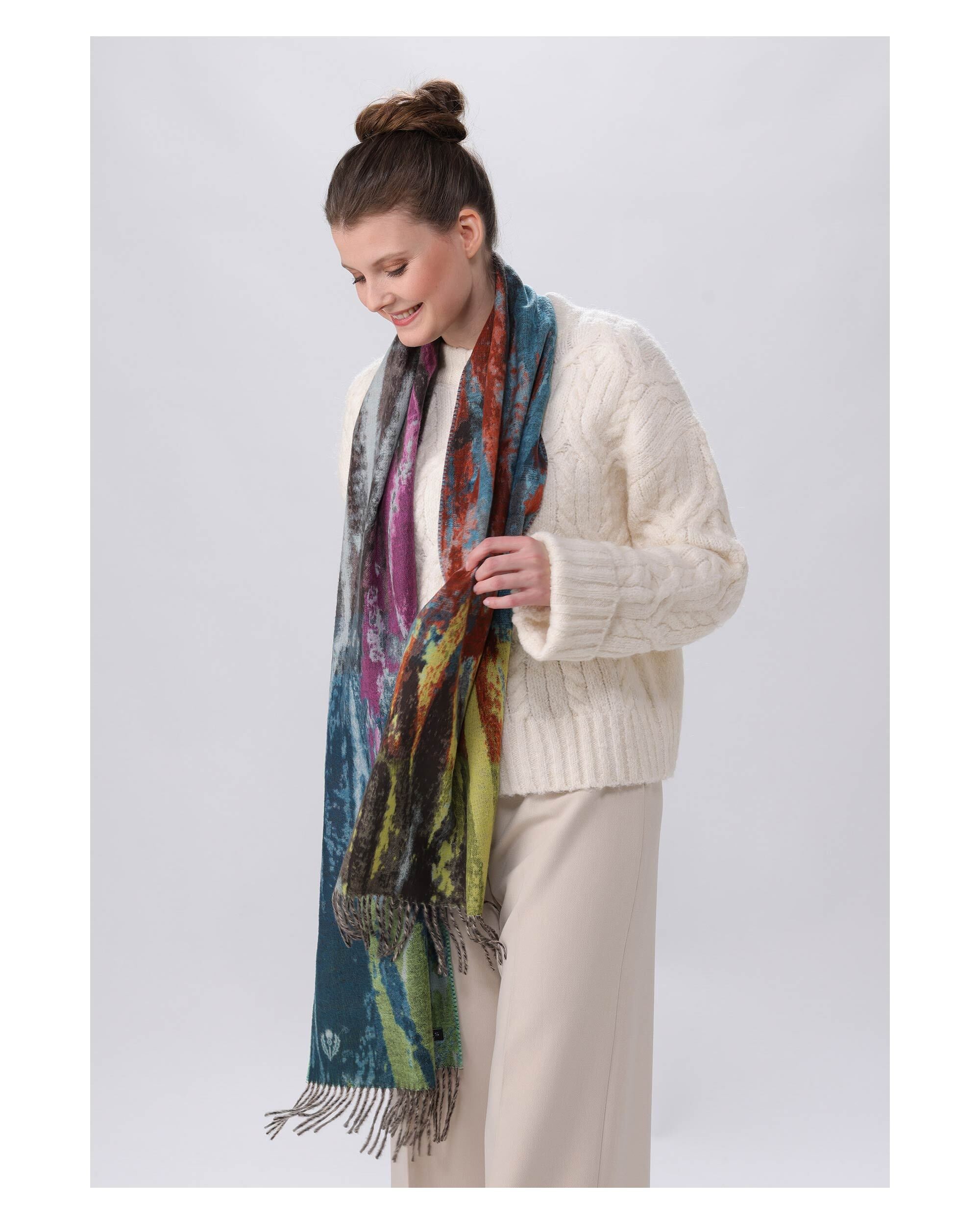 FRAAS CASHMINK RAINBOW BRUSHES SCARF