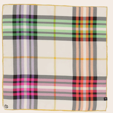 FRAAS SILK NECKERCHIEF PLAID SCARF