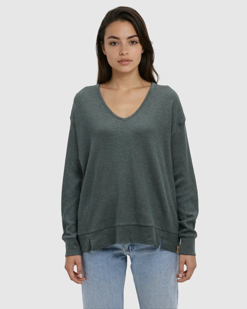 TENTREE MEYER LONG SLEEVE V NECK SHIRT
