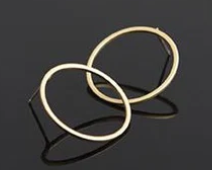 PURSUITS HALOES EAR STUDS IN SATIN GOLD