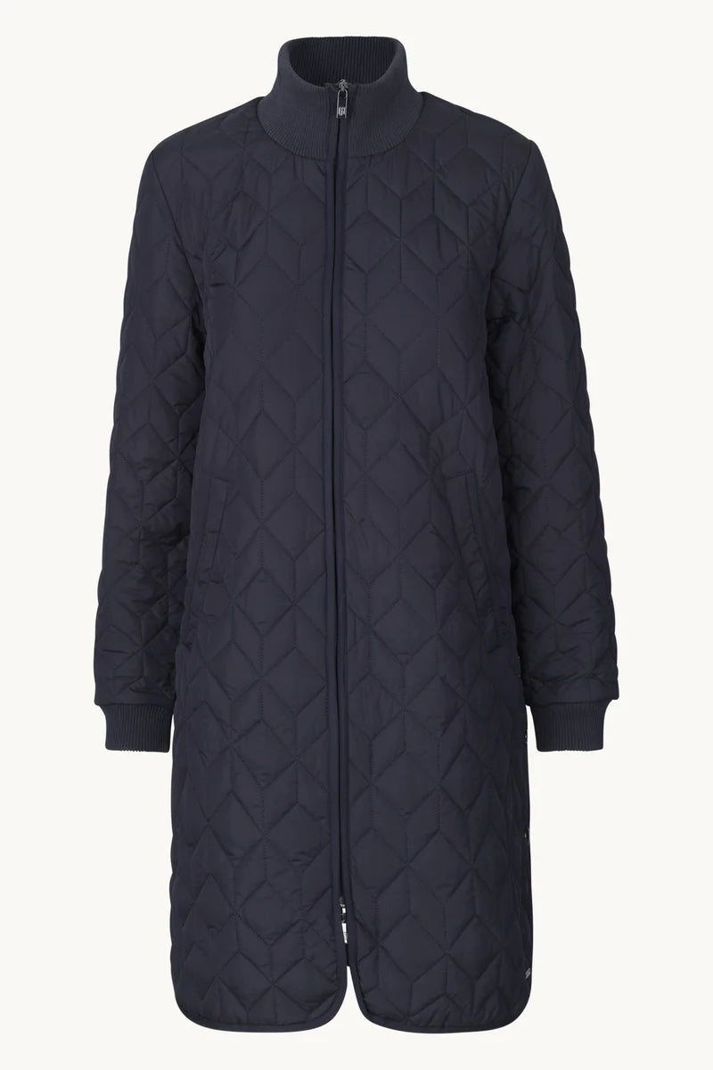 ILSE JACOBSEN LONG QUILTED CAR COAT