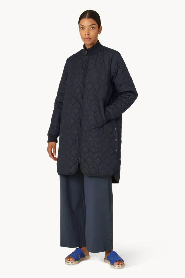 ILSE JACOBSEN LONG QUILTED CAR COAT