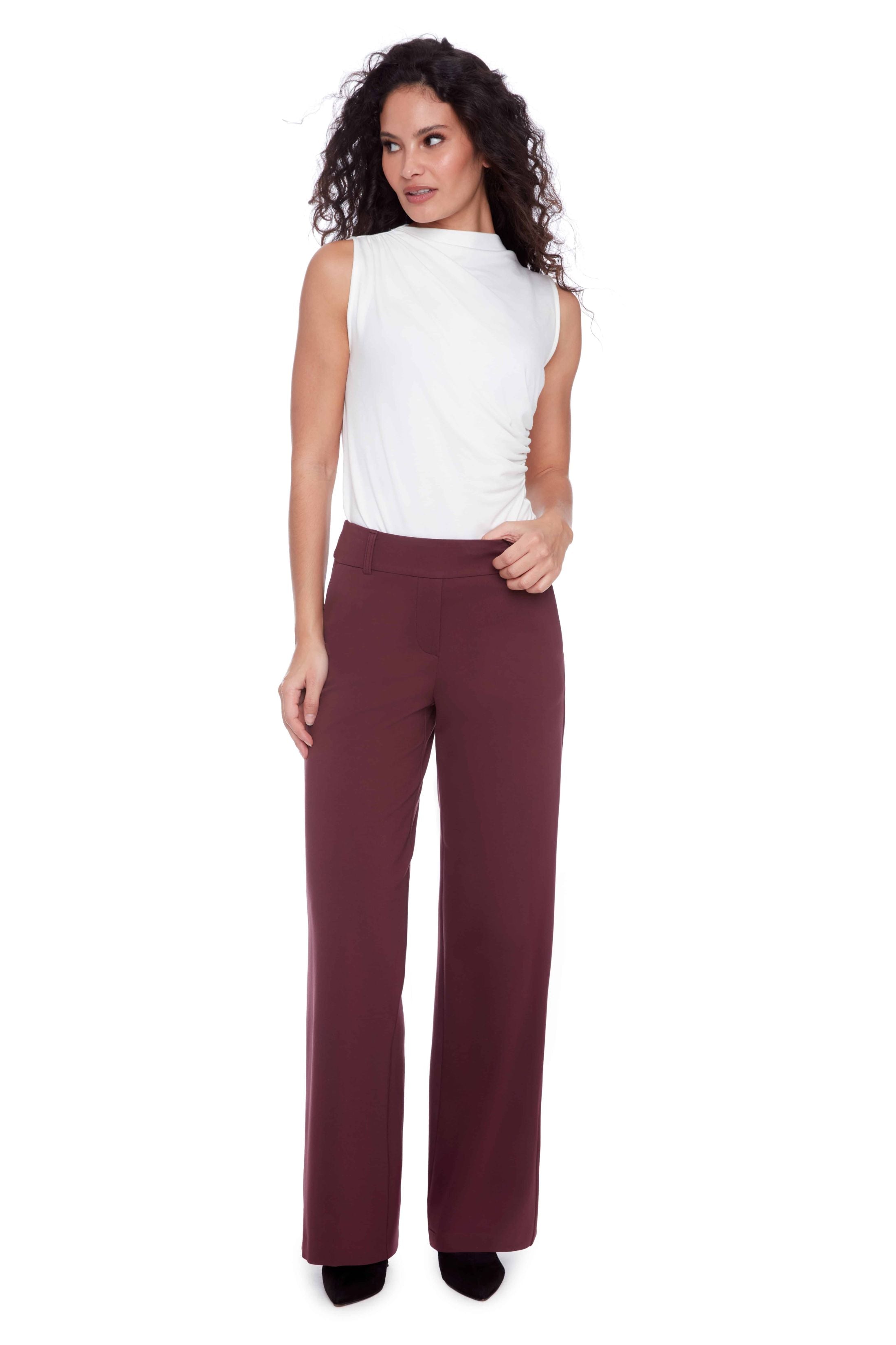 ILTM AUDREY SOLID PONTE WIDE LEG PANT