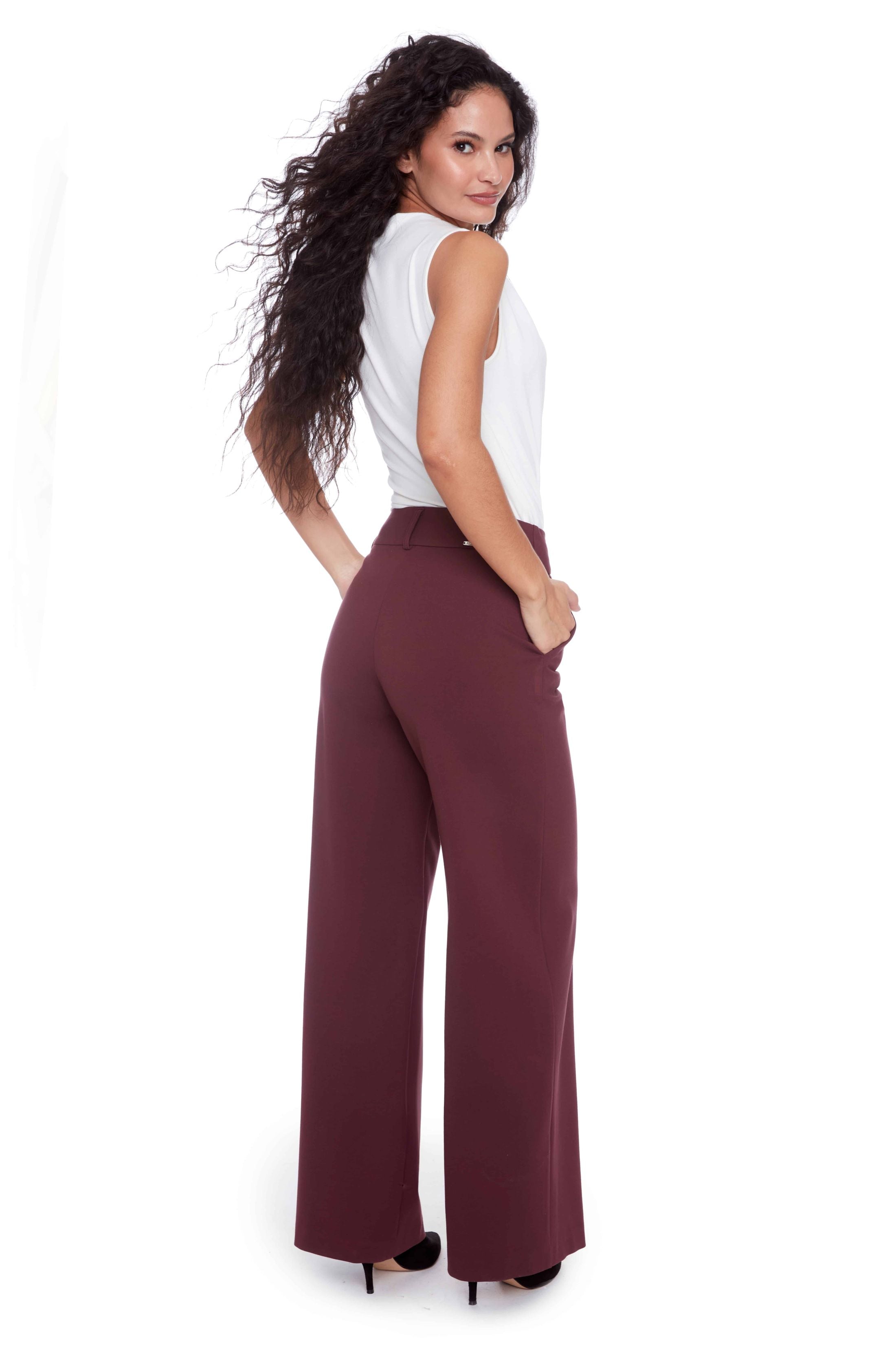 ILTM AUDREY SOLID PONTE WIDE LEG PANT