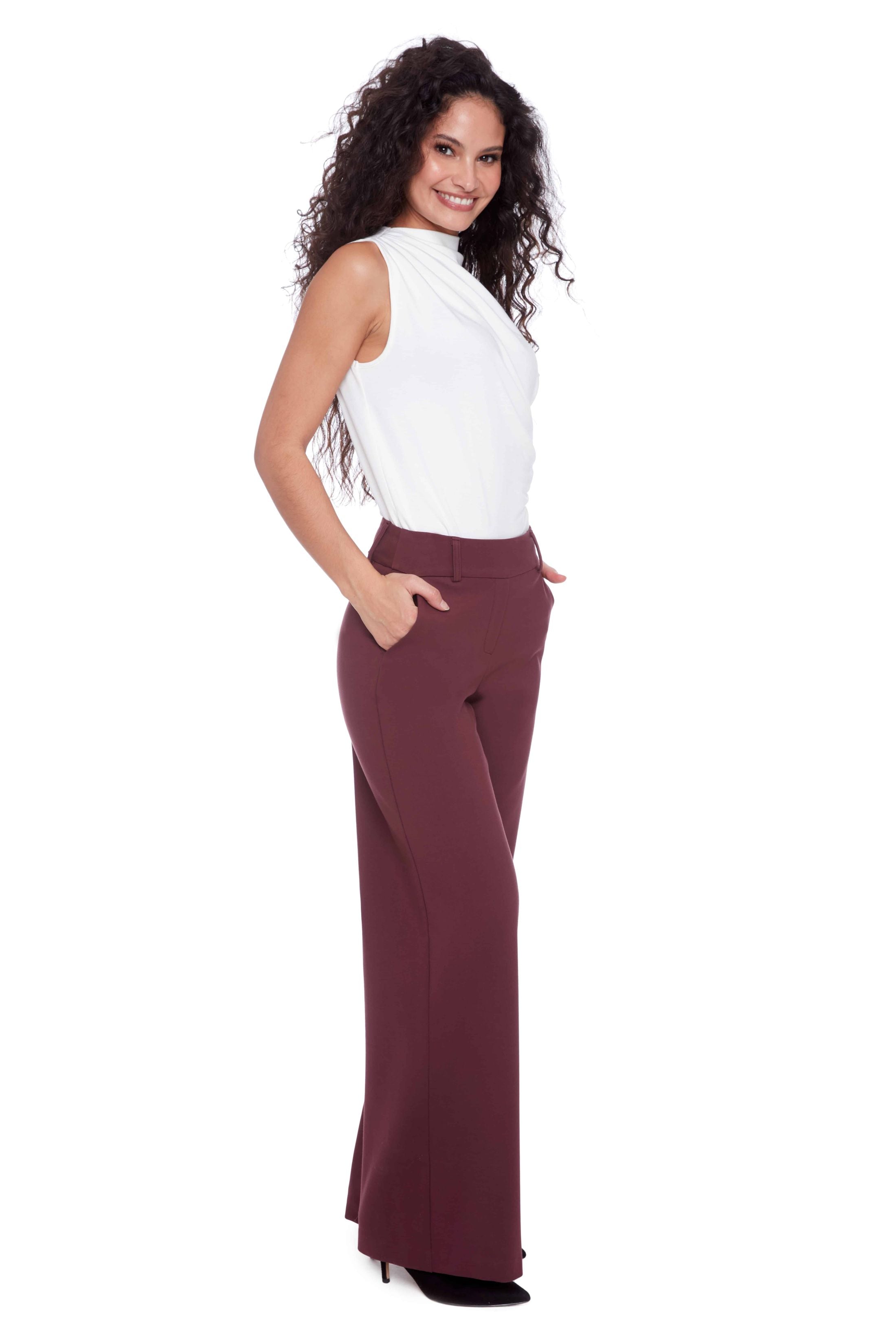 ILTM AUDREY SOLID PONTE WIDE LEG PANT