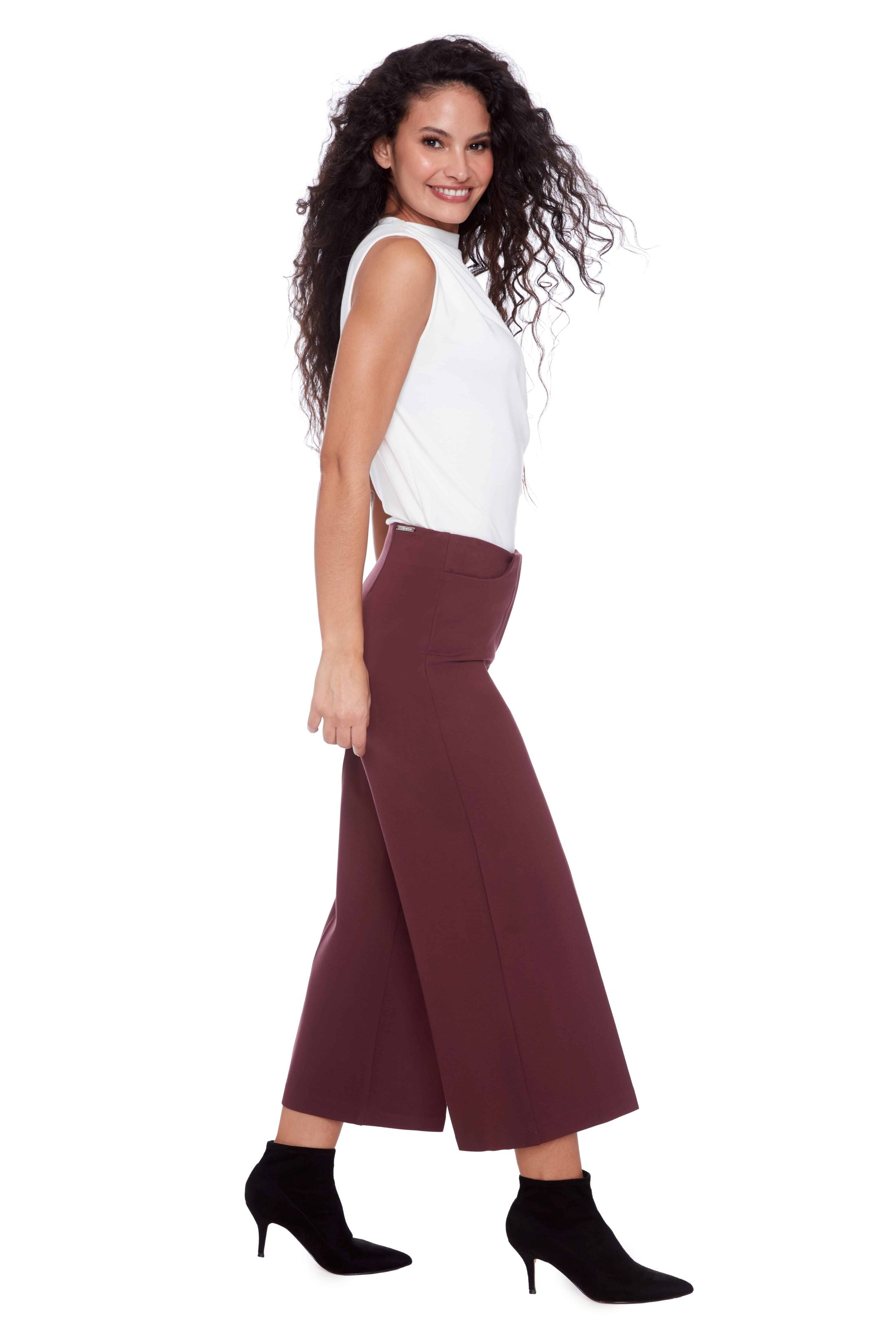 ILTM SOLID PONTE WIDELEG CROPPED PANT