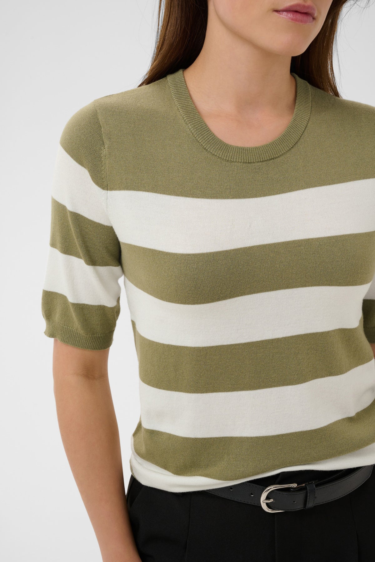 KAFFE KALIZZA WIDE STRIPE KNIT TEE