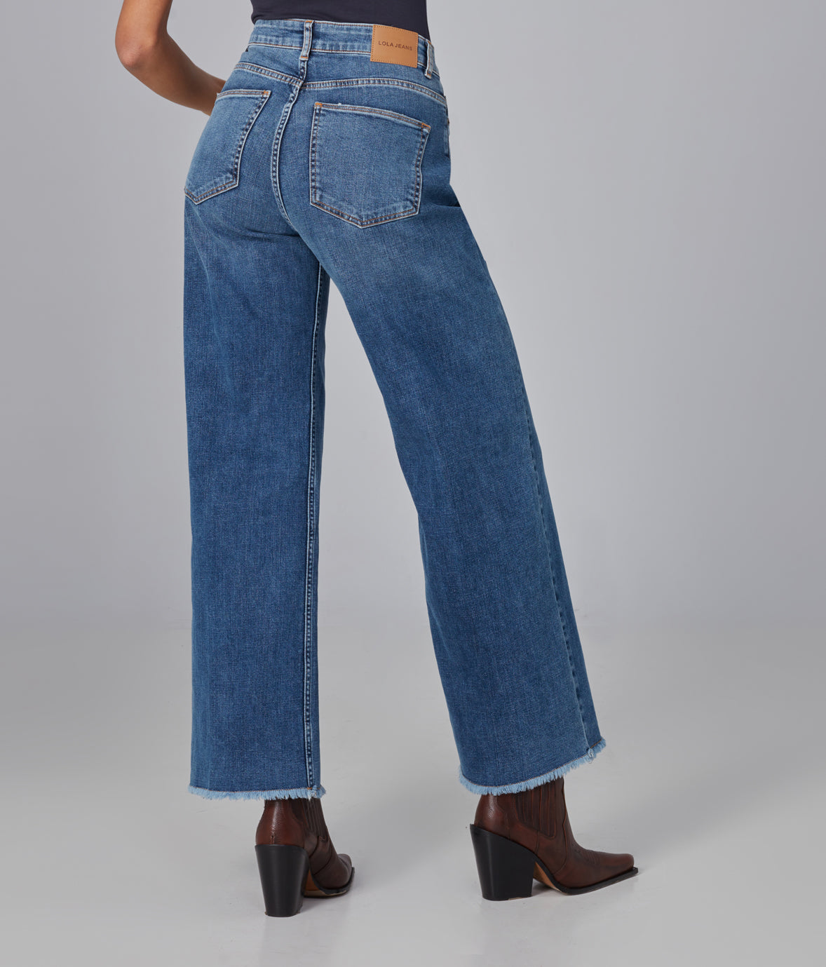 LOLA JEANS MILAN HIGH RISE WIDE LEG JEAN 31 INSEAM