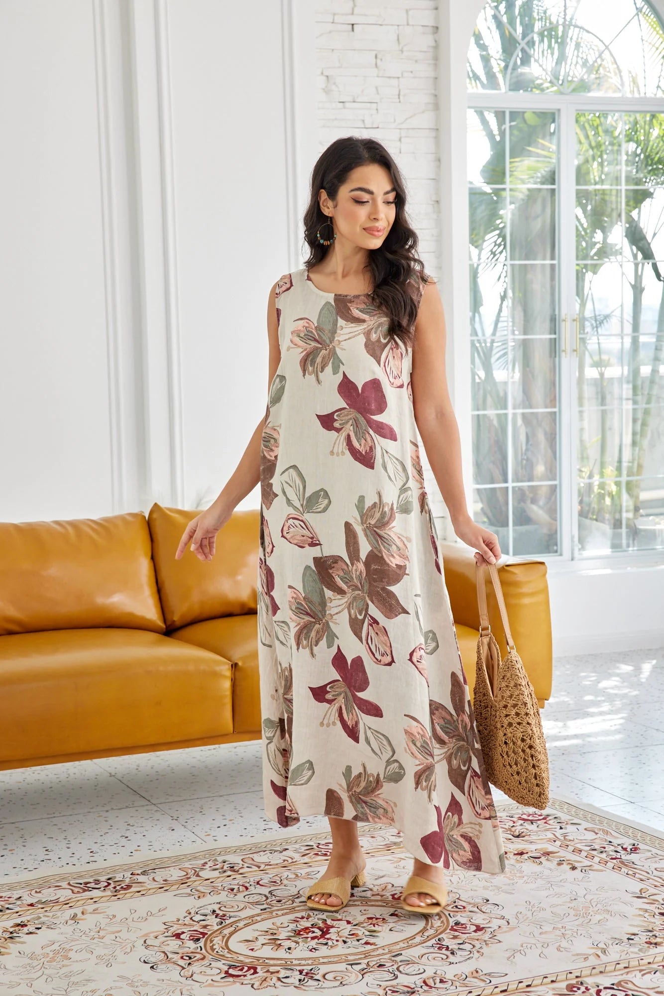 OVF A LINE FLORAL MAXI DRESS