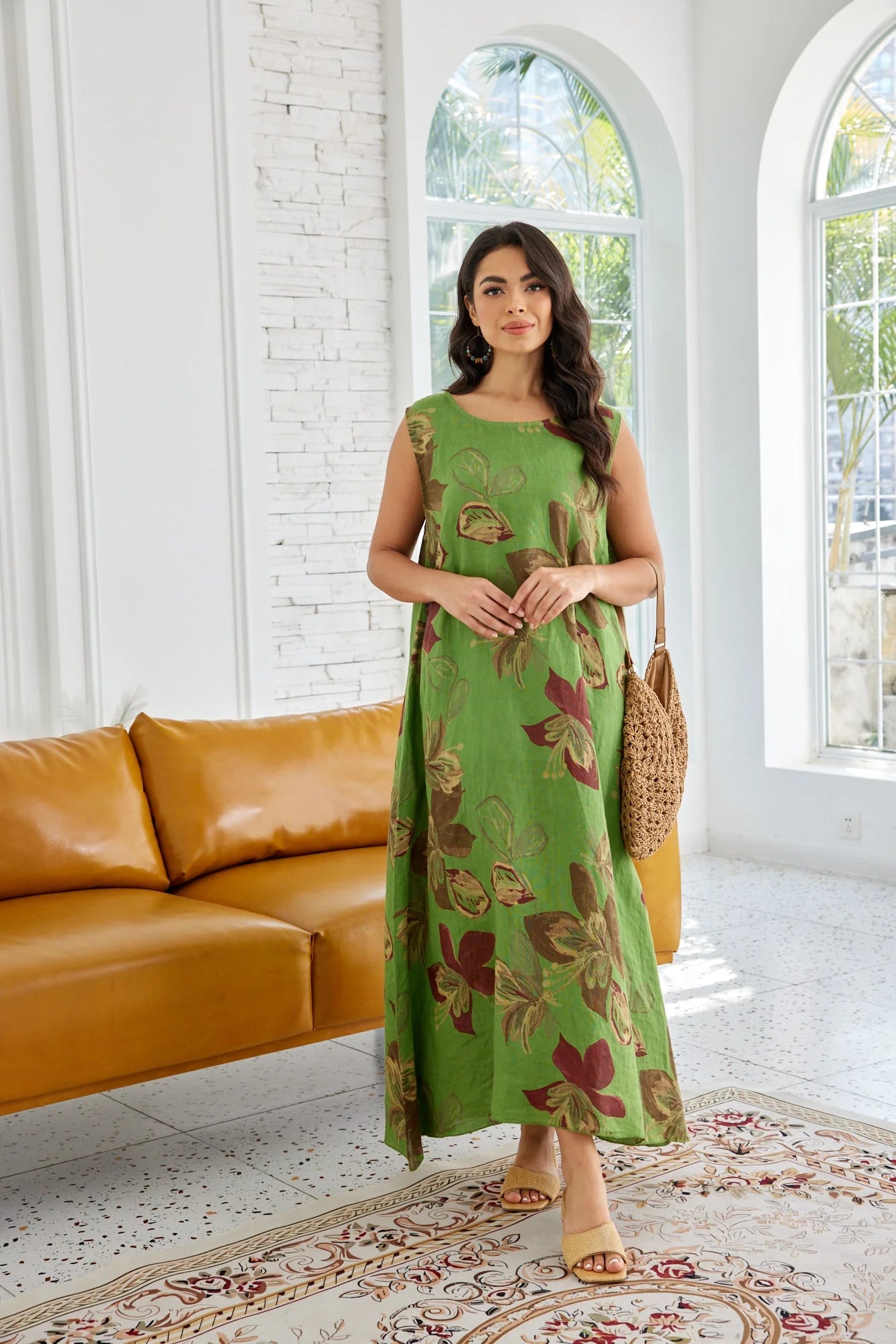 OVF A LINE FLORAL MAXI DRESS