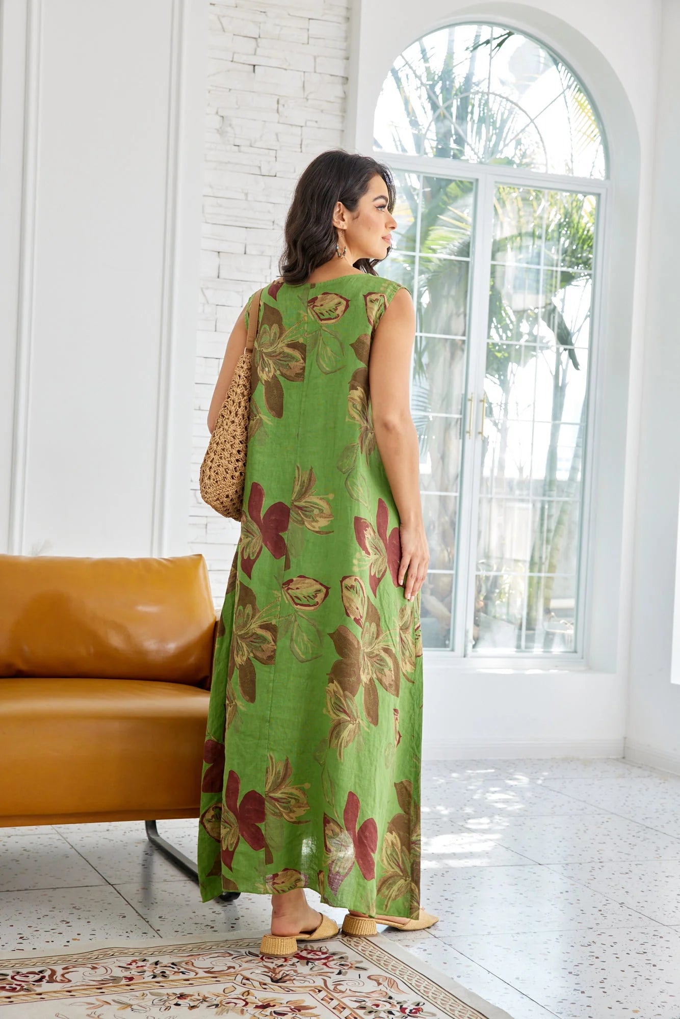 OVF A LINE FLORAL MAXI DRESS