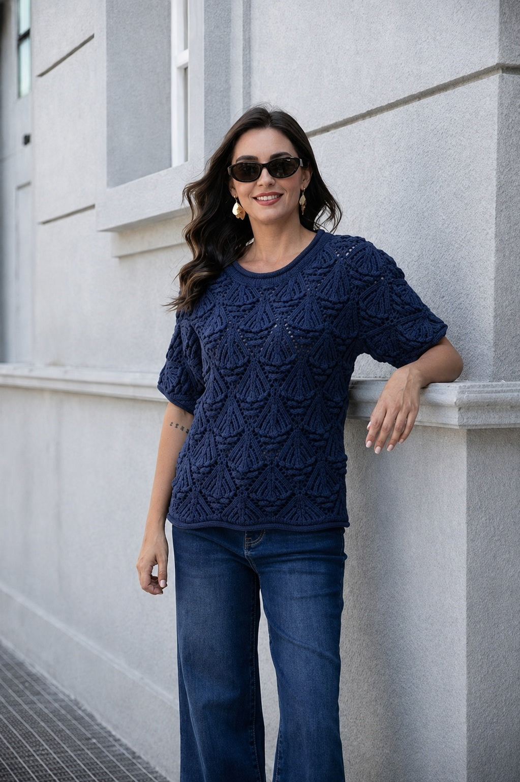 OVF ARABELLA COTTON SHORT SLEEVE SWEATER