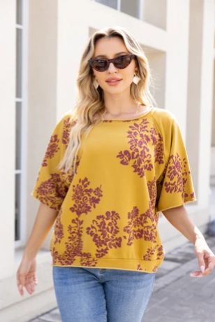 OVF BRANCHING FLORAL TOP
