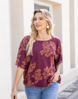 OVF BRANCHING FLORAL TOP