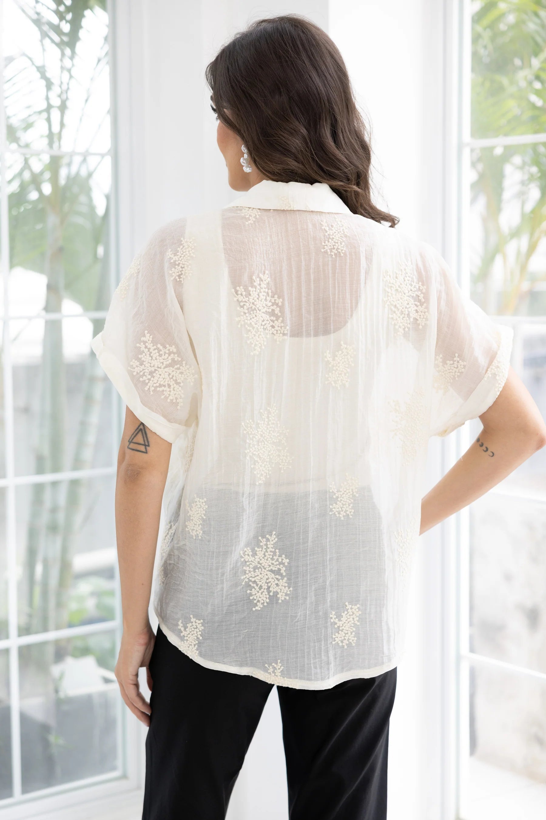 OVF EMBROIDERED BRANCH TOP