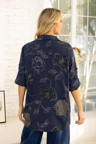 OVF ABSTRACT ROSE SHIRT
