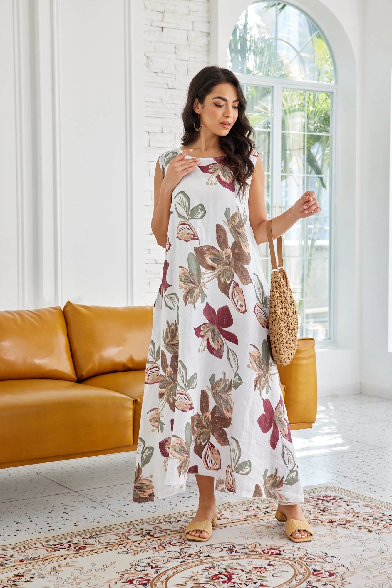 OVF A LINE FLORAL MAXI DRESS