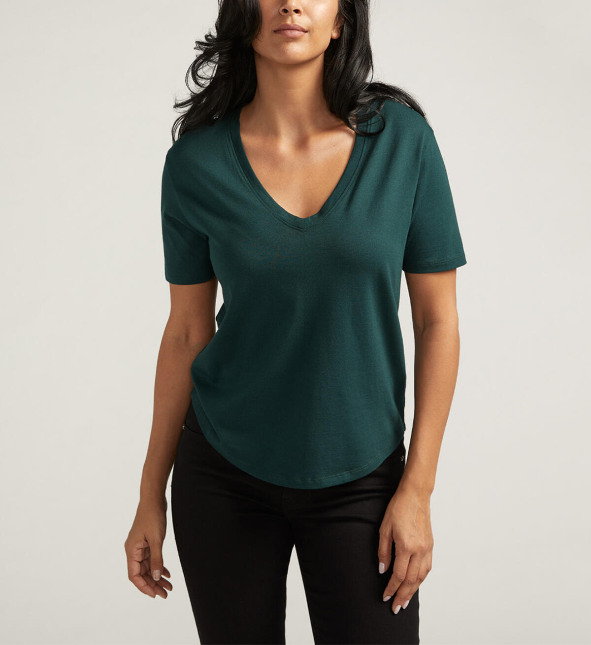 JAG JEANS V NECK DRAPEY TEE