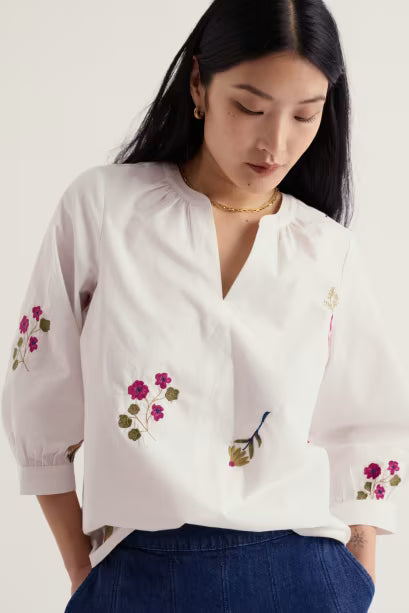 SEASALT CORNWALL GRACE EMBROIDERED TOP