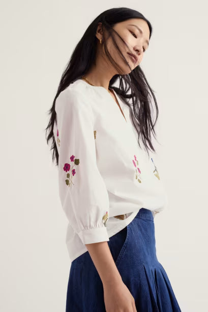 SEASALT CORNWALL GRACE EMBROIDERED TOP