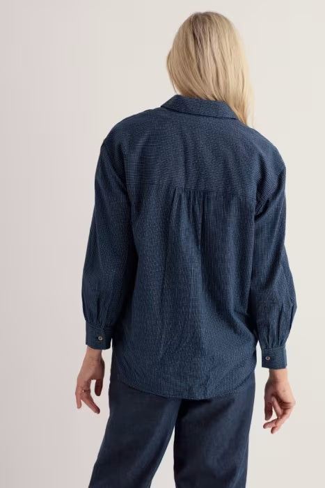 SEASALT CORNWALL SEA PATH COTTON BUTTON UP SHIRT