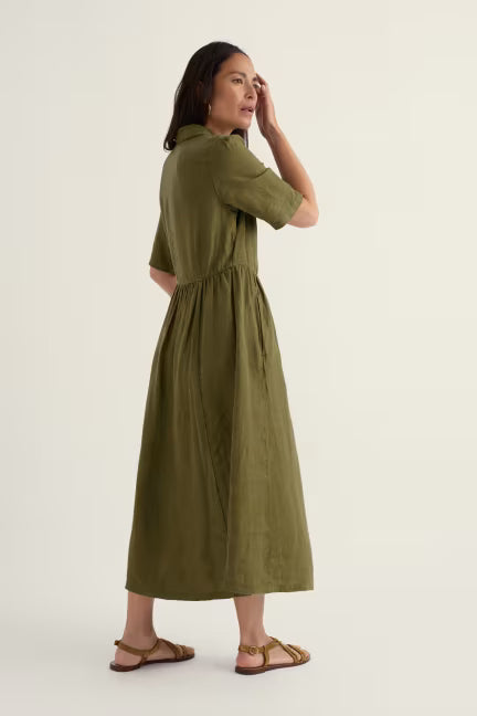 SEASALT CORNWALL FEN VIOLET LINEN MIDI DRESS