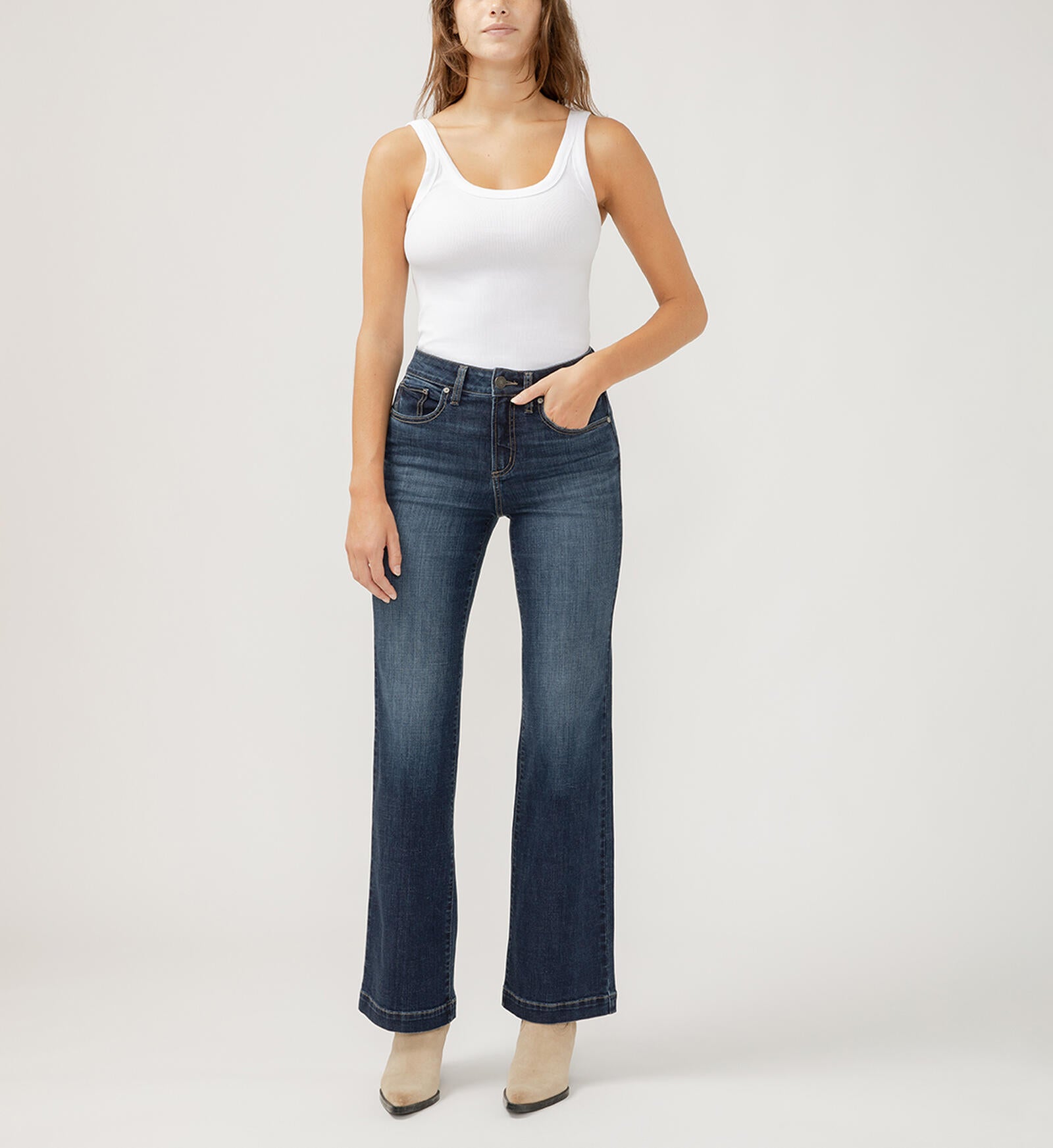 SILVER JEANS AVERY HIGH RISE LUXE STRETCH TROUSER JEAN