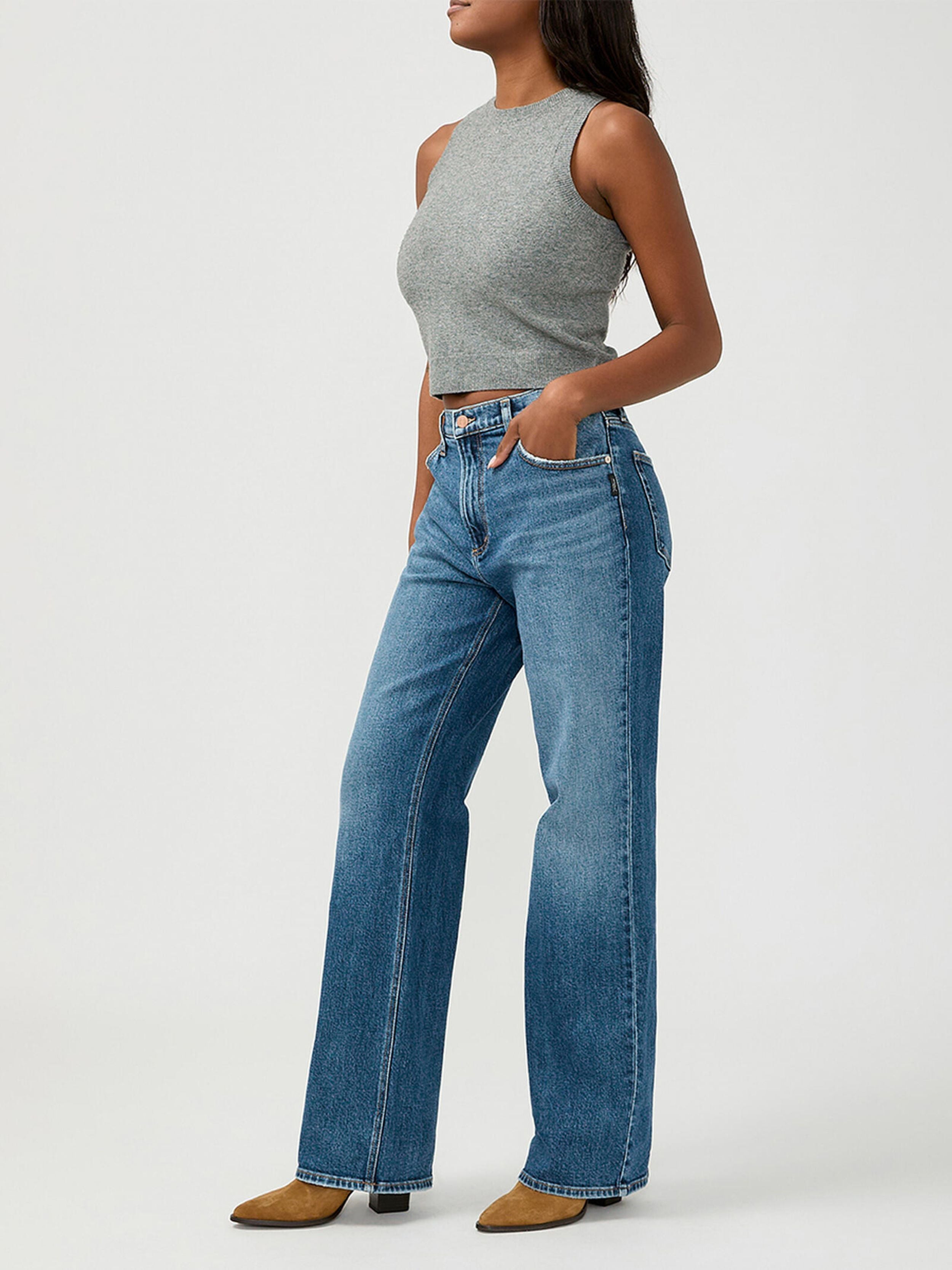 SILVER JEANS BAGGY MID RISE BOOTCUT