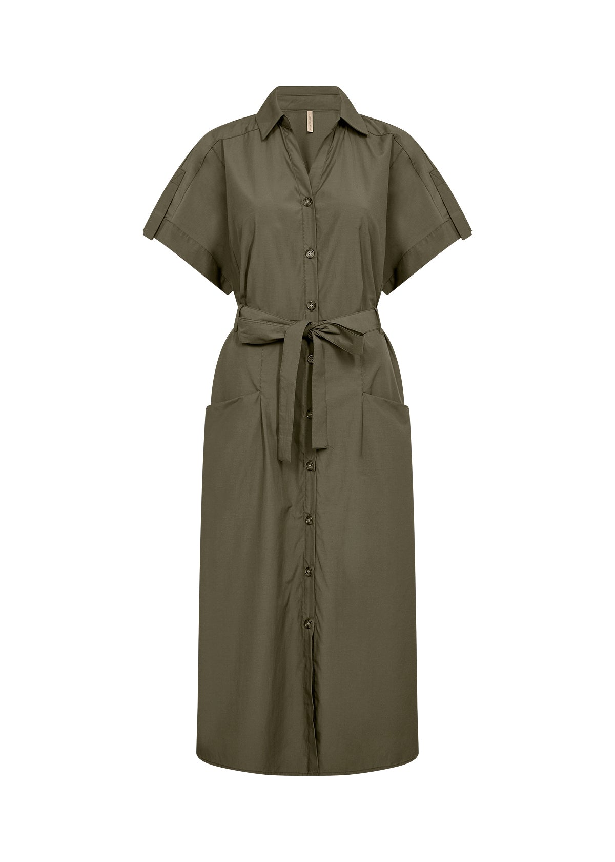 SOYA CONCEPT NETTI SHORT SLEEVE BUTTON UP DRESS
