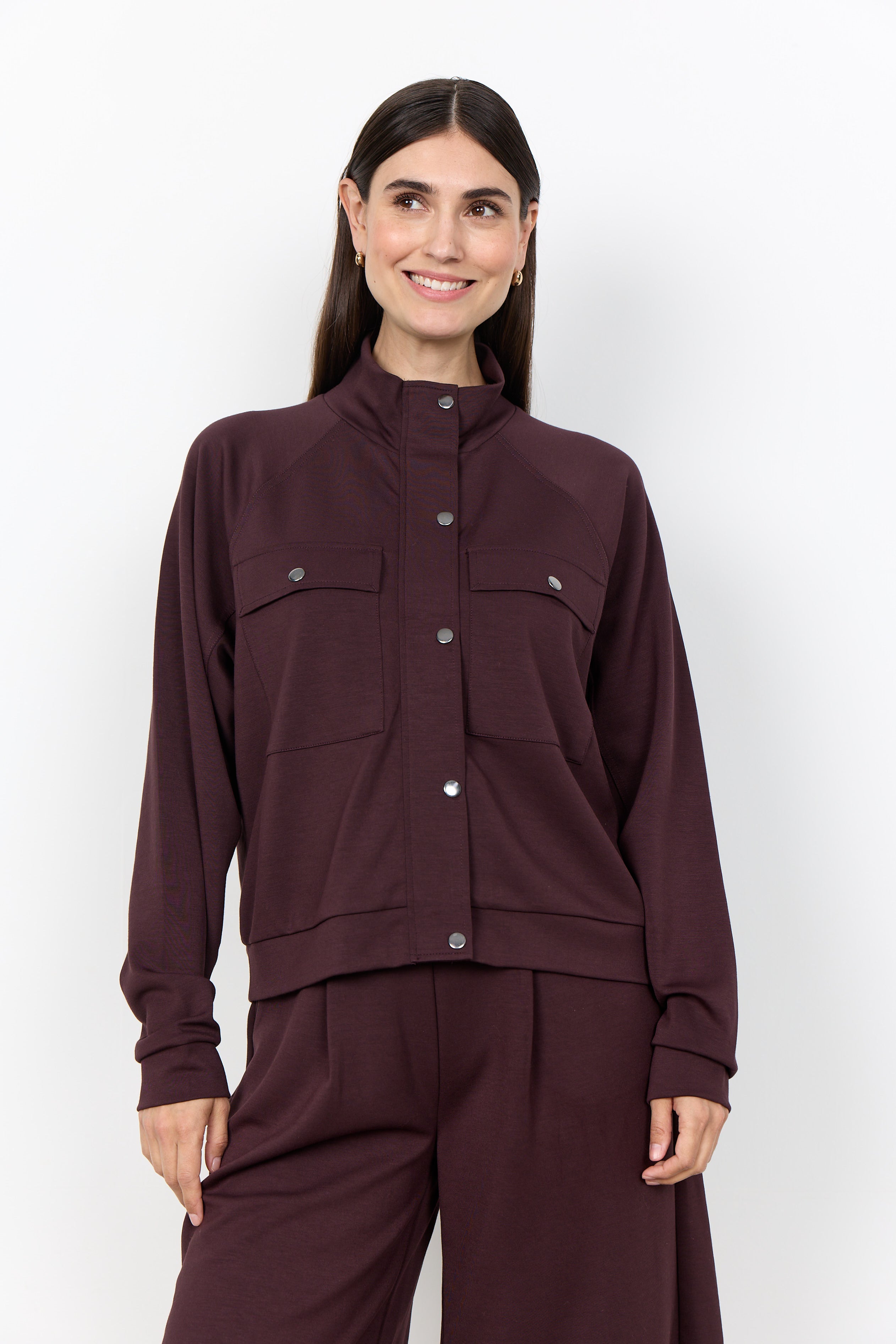 SOYA CONCEPT BANU SNAP BUTTON BOMBER JACKET