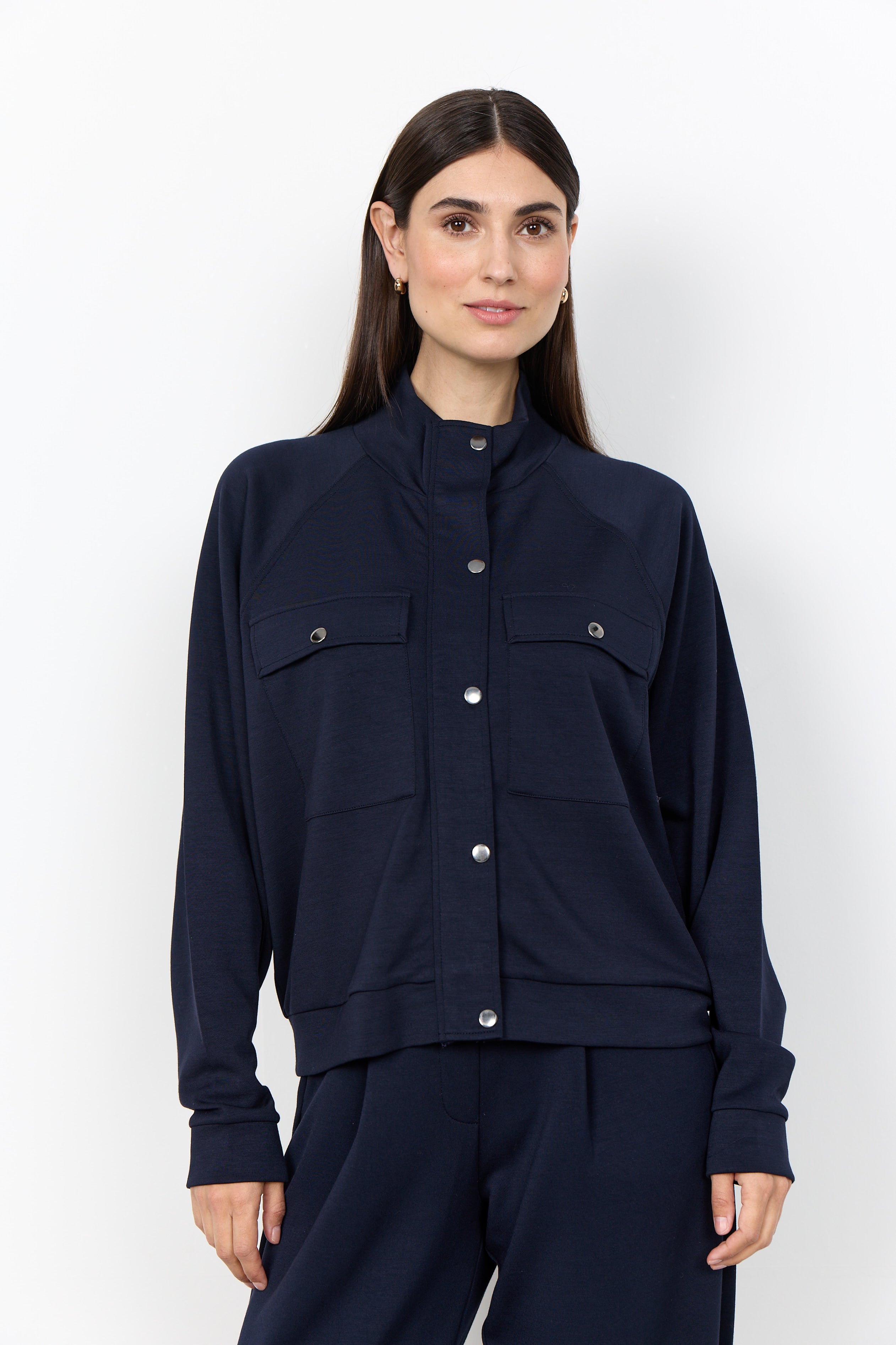 SOYA CONCEPT BANU SNAP BUTTON BOMBER JACKET