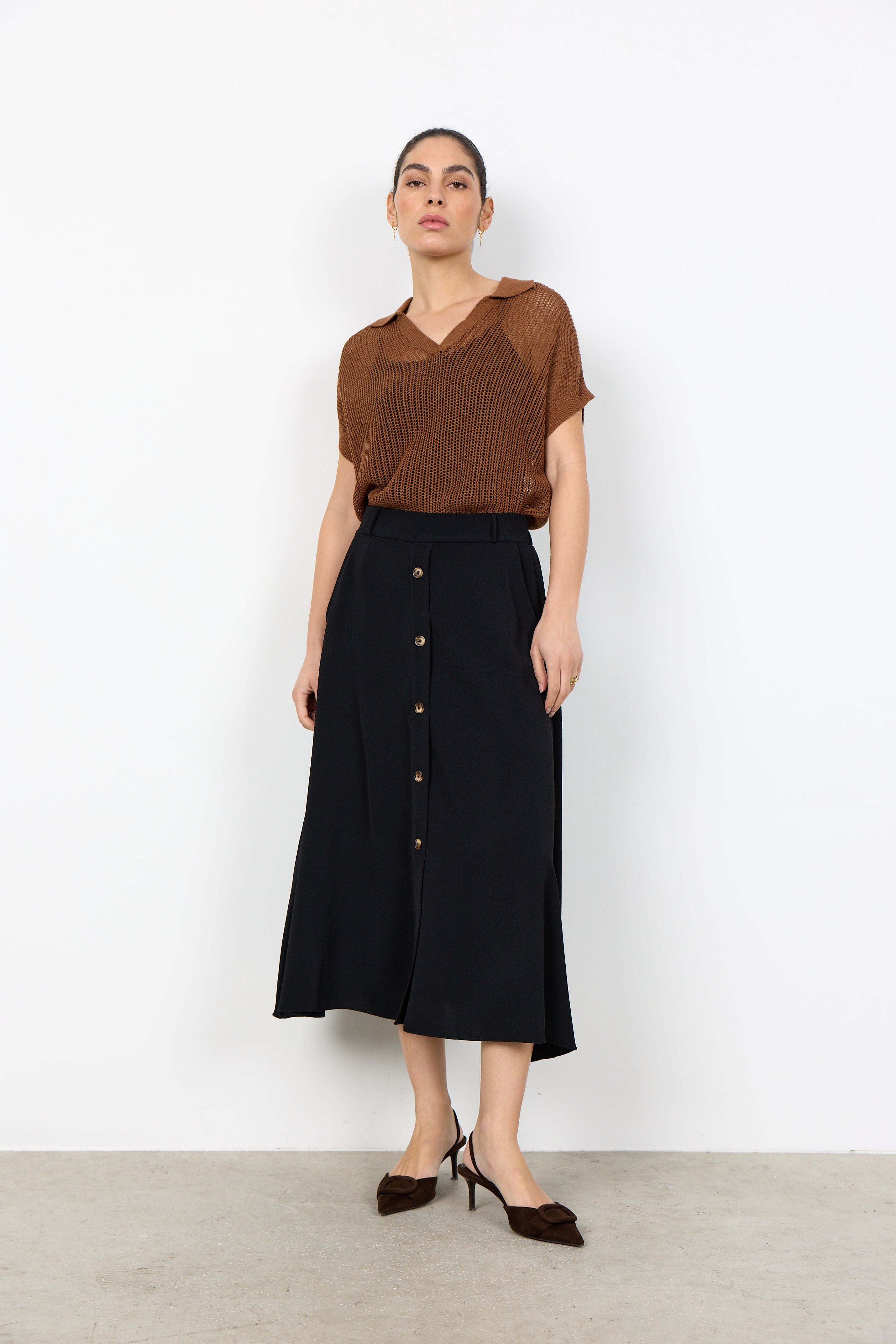 SOYA CONCEPT CATH BUTTON FRONT SKIRT