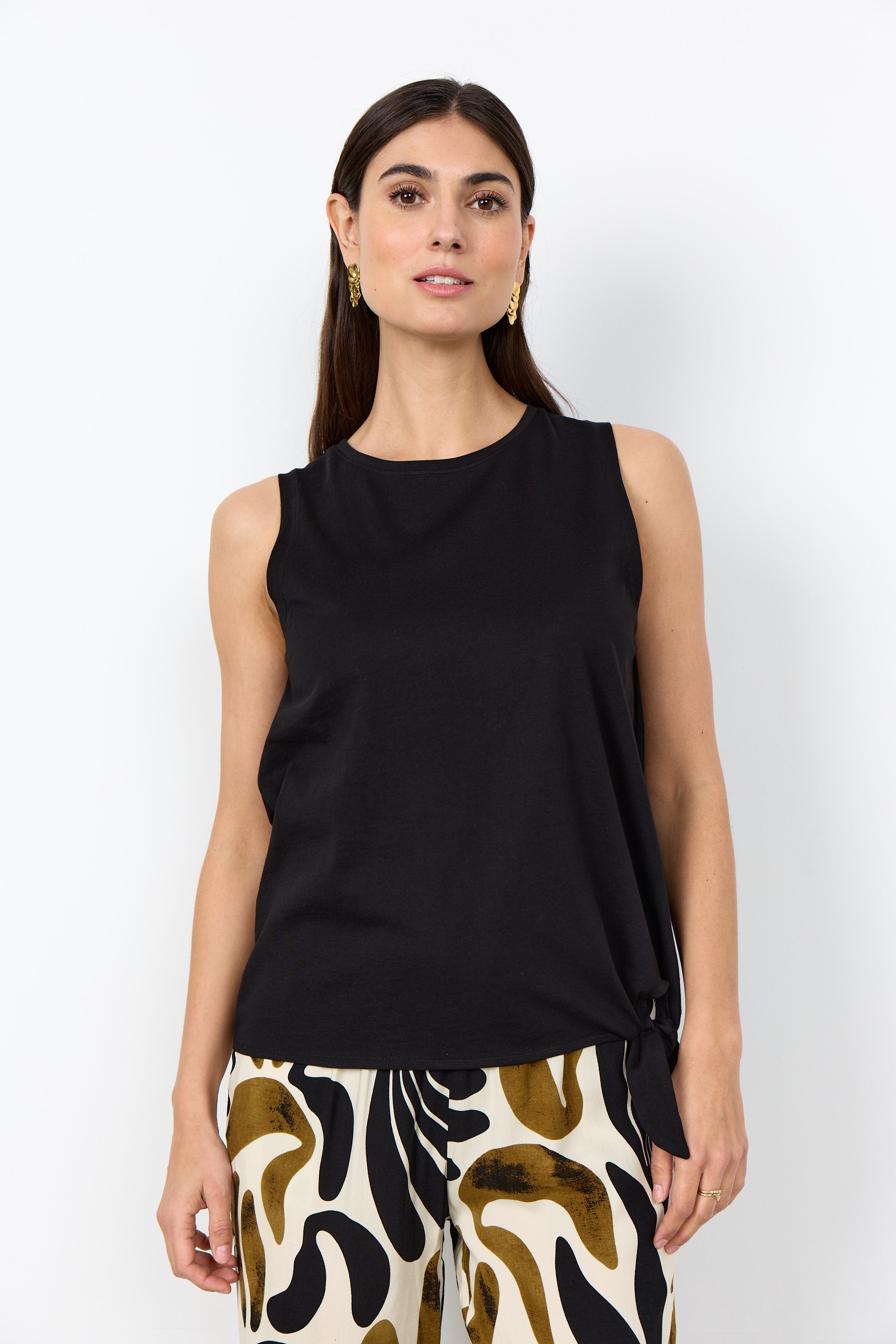SOYA CONCEPT DERBY SIDE TIE COTTON TANK TOP
