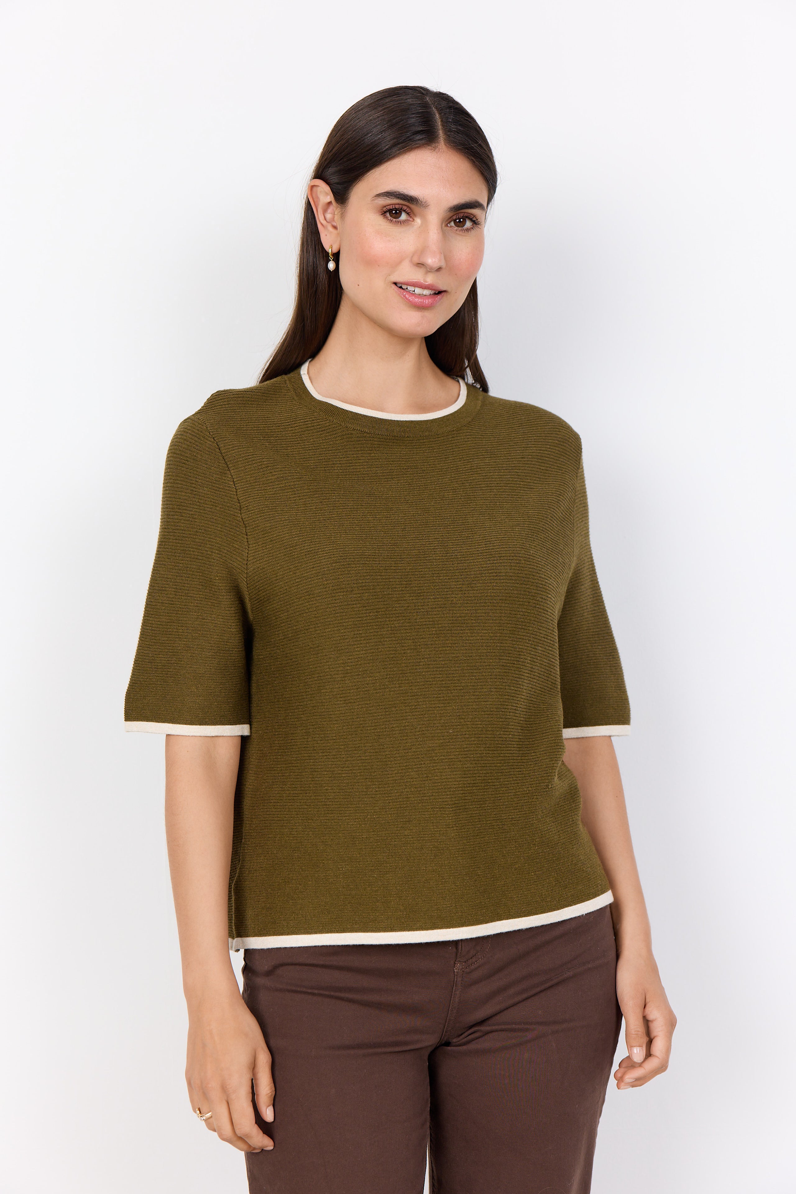 SOYA CONCEPT DOLLIE SHORT SLEEVE CONTRAST TRIM TEE