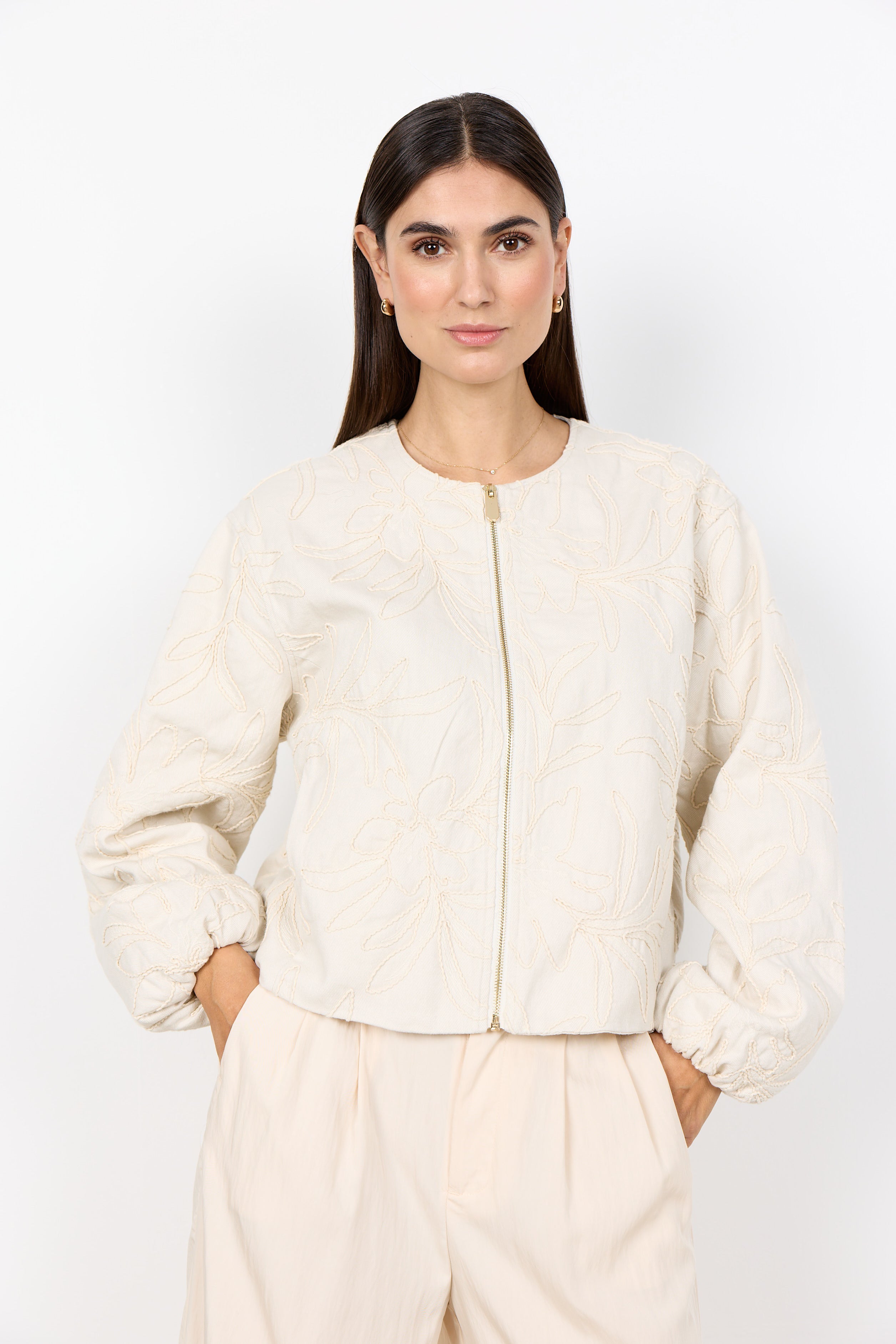 SOYA CONCEPT GERDA COTTON EMBROIDERED JACKET