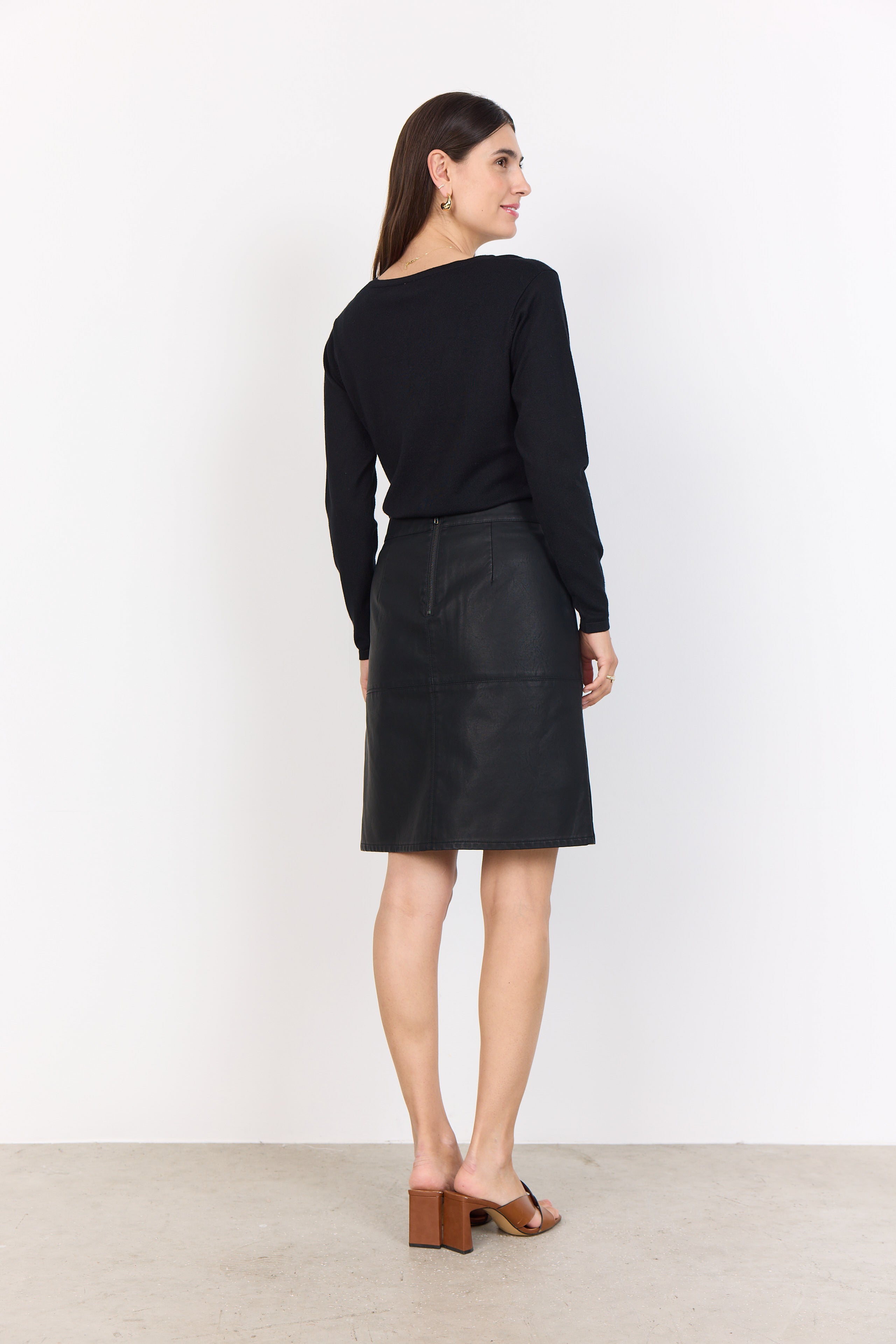 SOYA CONCEPT GUNILLA VEGAN LEATHER SKIRT
