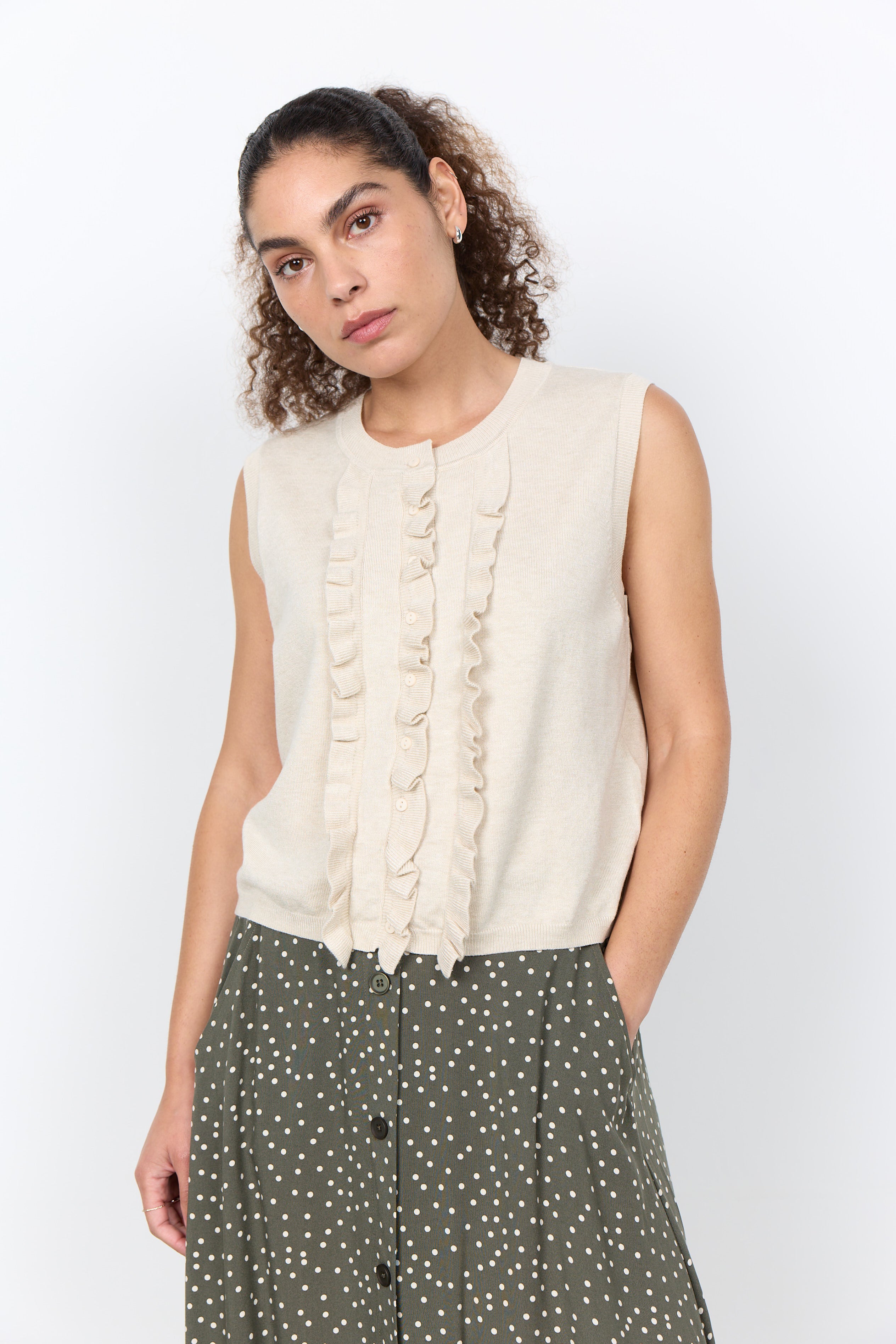 SOYA CONCEPT DOLLIE RUFFLED TANK TOP