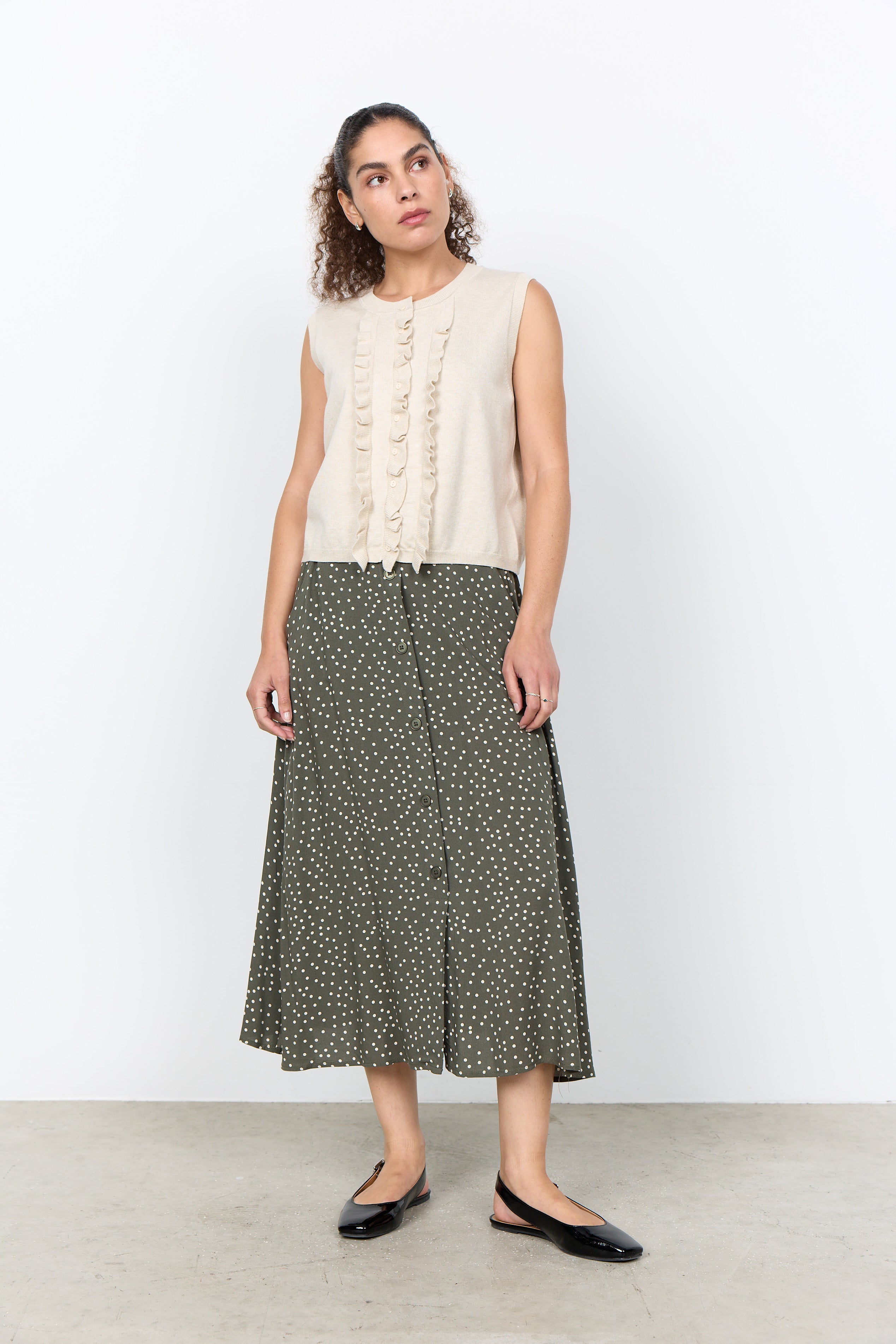 SOYA CONCEPT DOLLIE RUFFLED TANK TOP