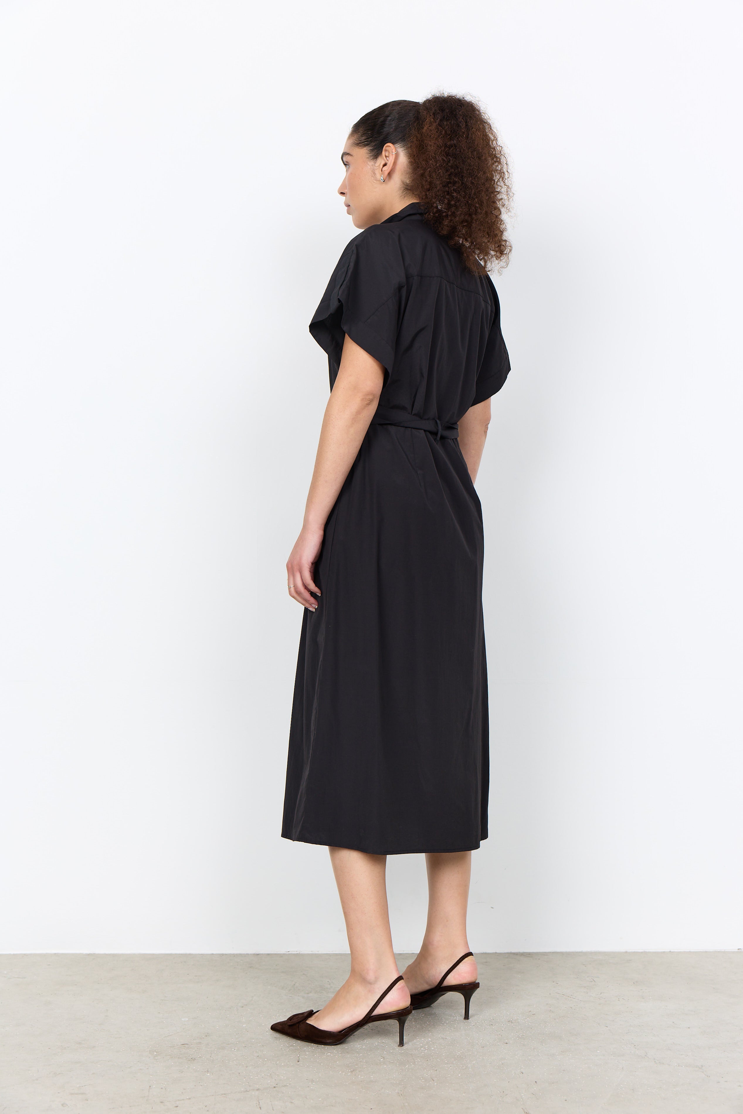SOYA CONCEPT NETTI SHORT SLEEVE BUTTON UP DRESS