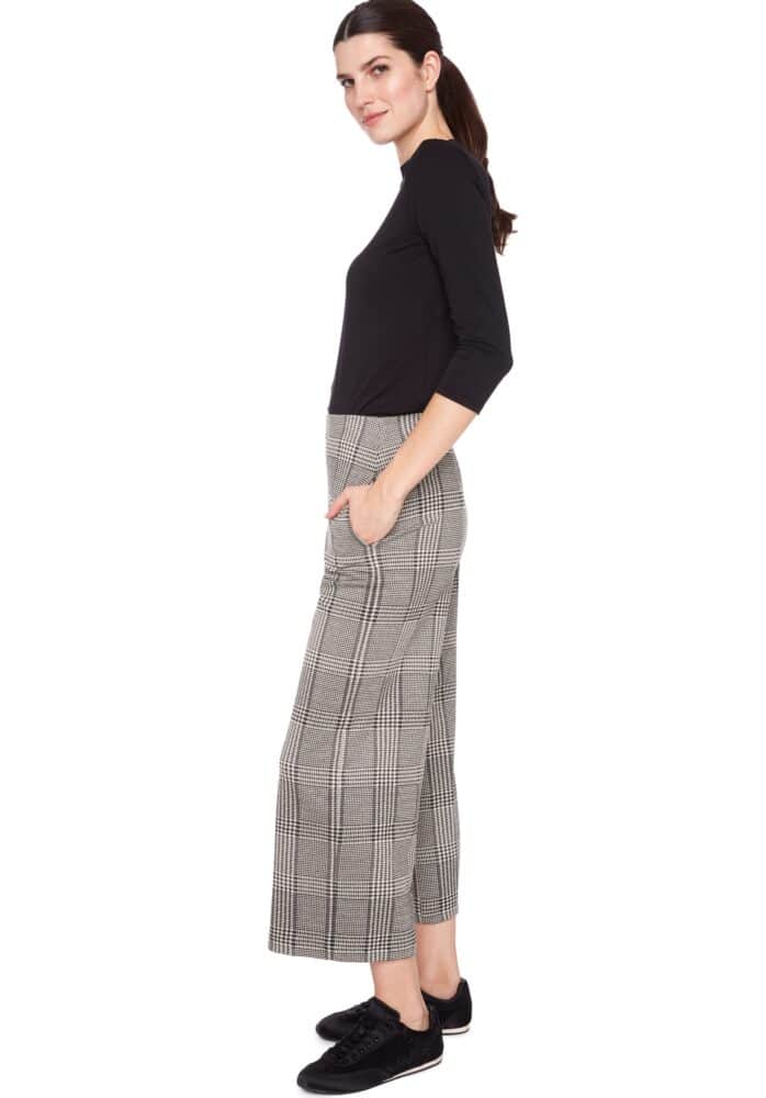 UP PANTS PLAID KNIT GAUCHO PANT