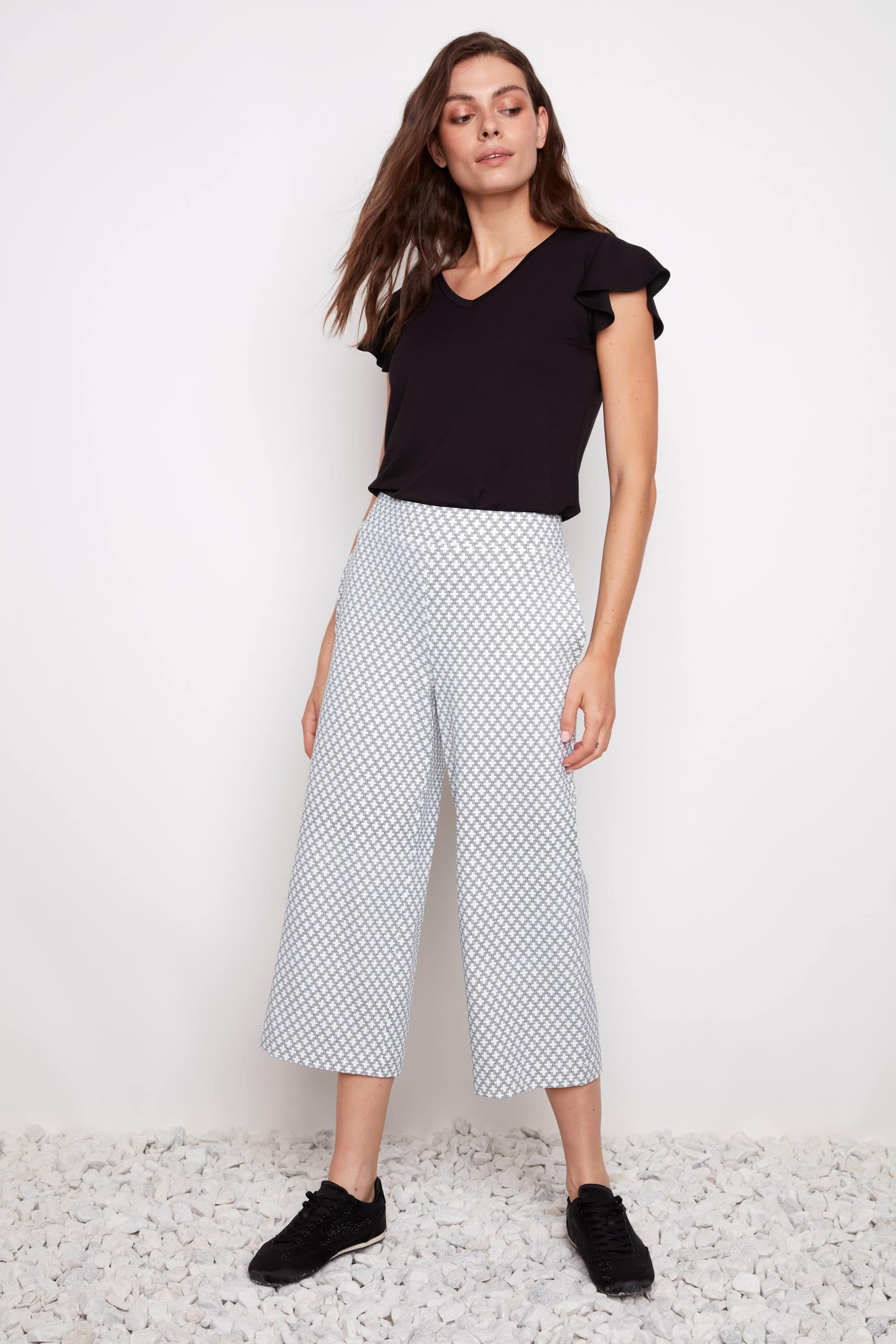 UP PANTS SOFT STREAM WIDE LEG PRINTED PANT