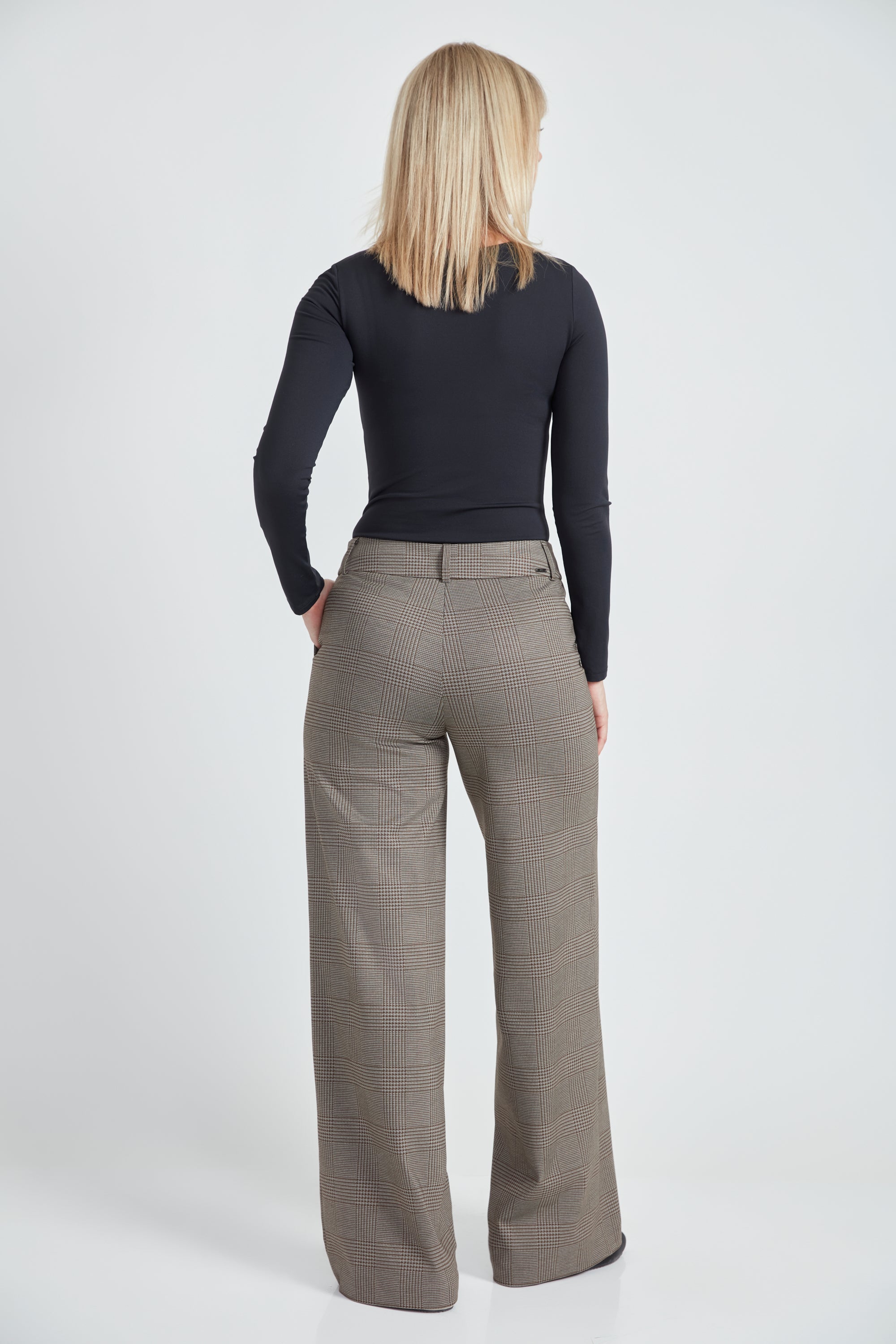 UP WIDE LEG CHESTER PLAID PANTS